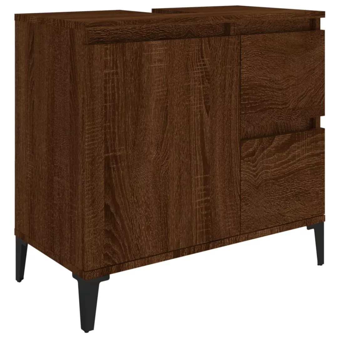 Vidaxl Badschrank Braun Eichen-optik 65x33x60 Cm Holzwerkstoff günstig online kaufen