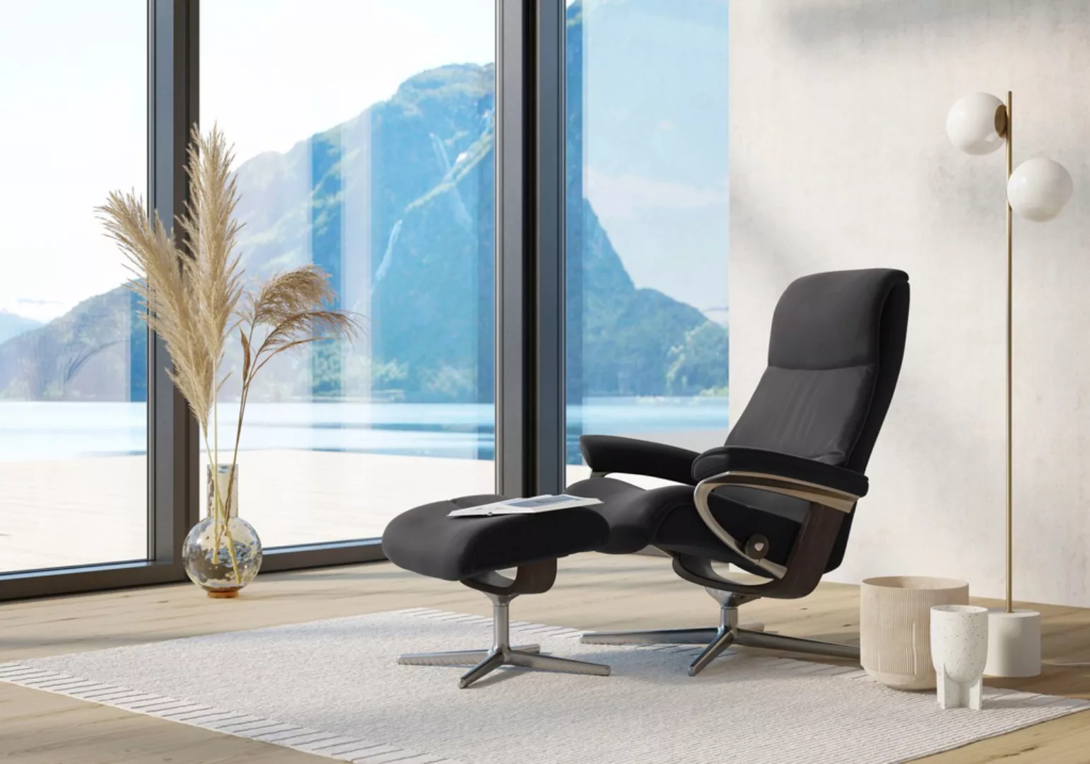 Stressless Relaxsessel "View", mit Cross Base, Größe S, M & L, Holzakzent W günstig online kaufen