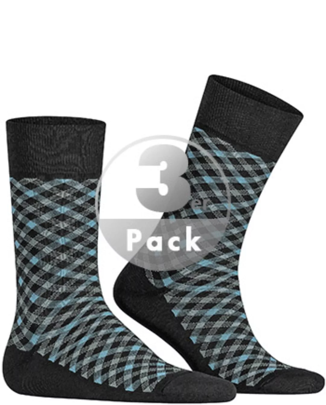 FALKE Smart Check Herren Socken, 39-42, Schwarz, Kariert, Baumwolle, 12487- günstig online kaufen