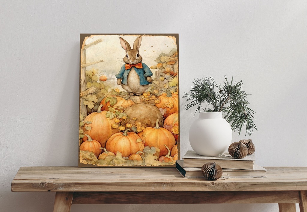 queence Alu-Dibond-Druck "Hase", Hase-Weihnachten, (1 St.), Kürbisse, Natur günstig online kaufen