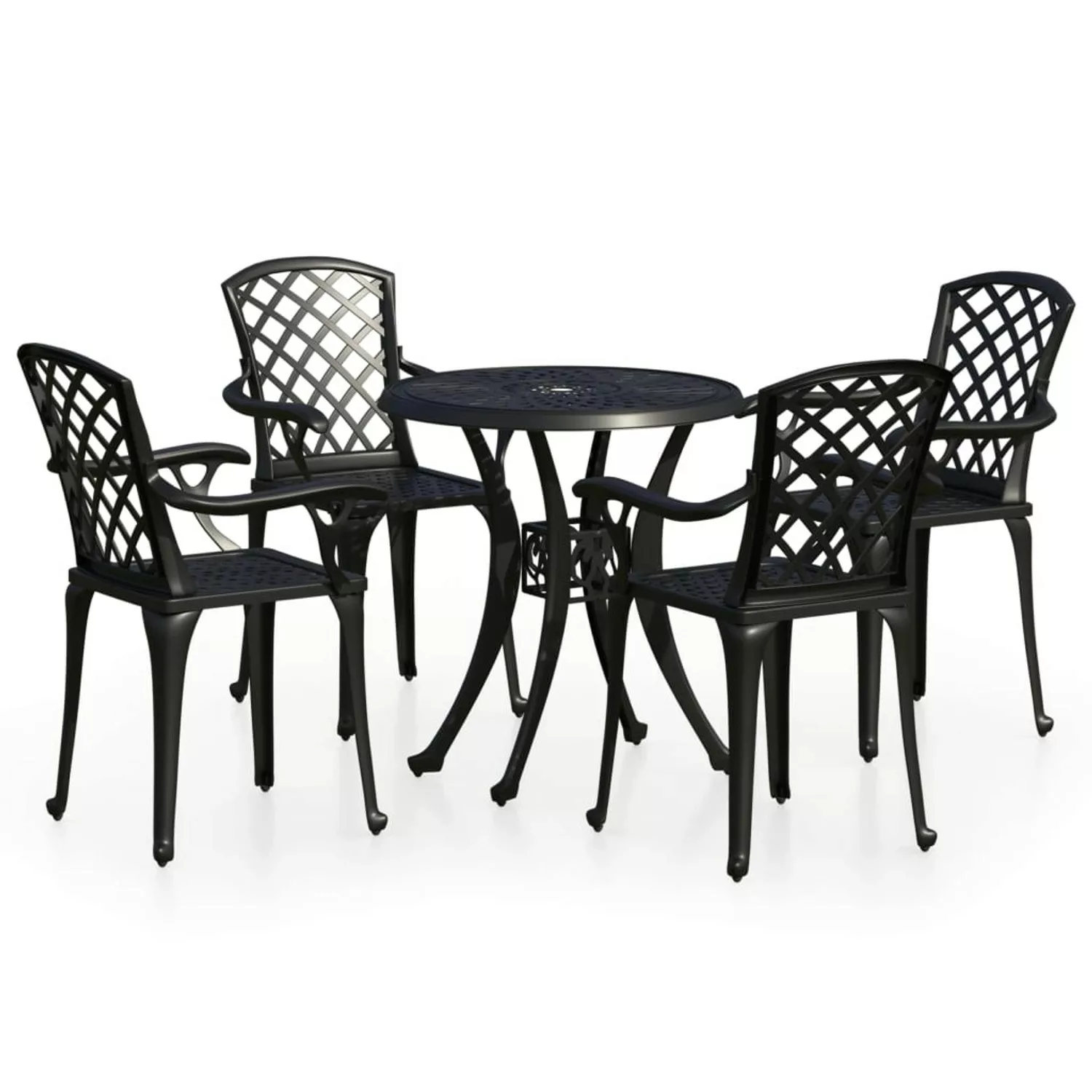 5-tlg. Bistro-set Aluminiumguss Schwarz günstig online kaufen