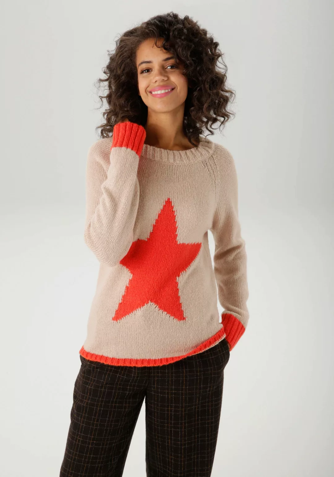 Aniston CASUAL Strickpullover, mit großem Stern im Vorderteil - NEUE KOLLEK günstig online kaufen