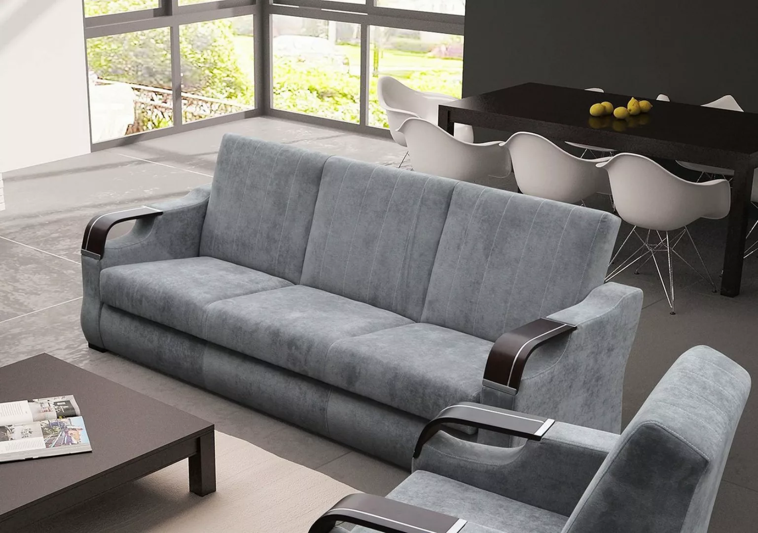 Feldmann-Wohnen Sofa Bergamo, Bergamo 1 Teile, 222cm Farbe wählbar mit Schl günstig online kaufen