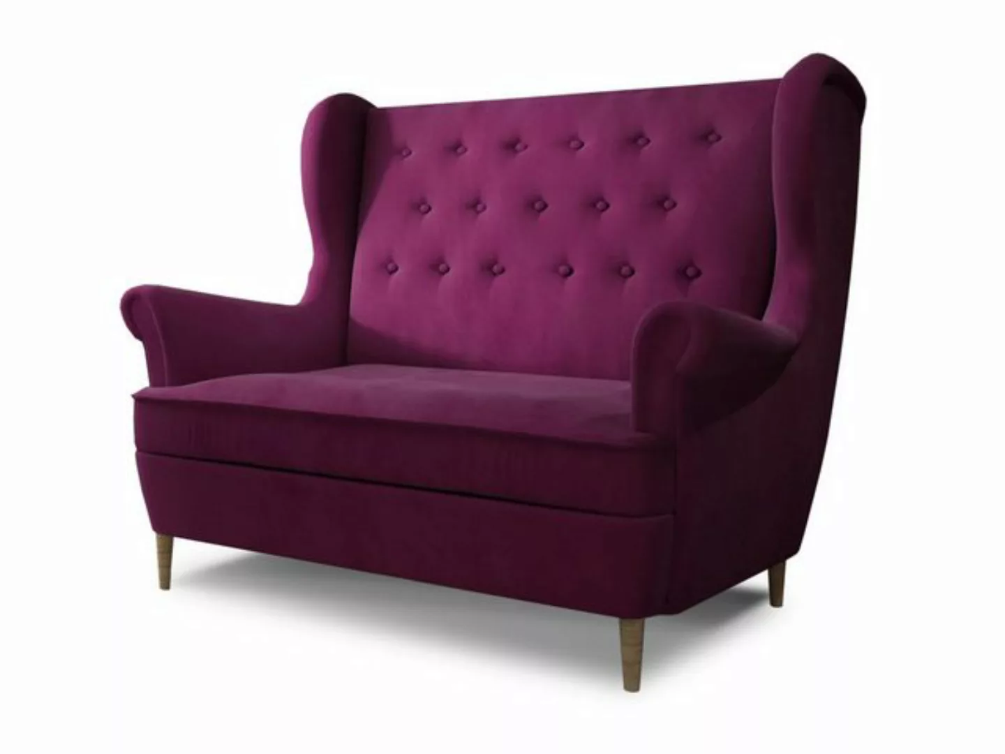 MOEBLO Sofa KROS, Ohrensofa 2 Sitzer Sofa Garnitur Stoff Samt (Velour) Glam günstig online kaufen