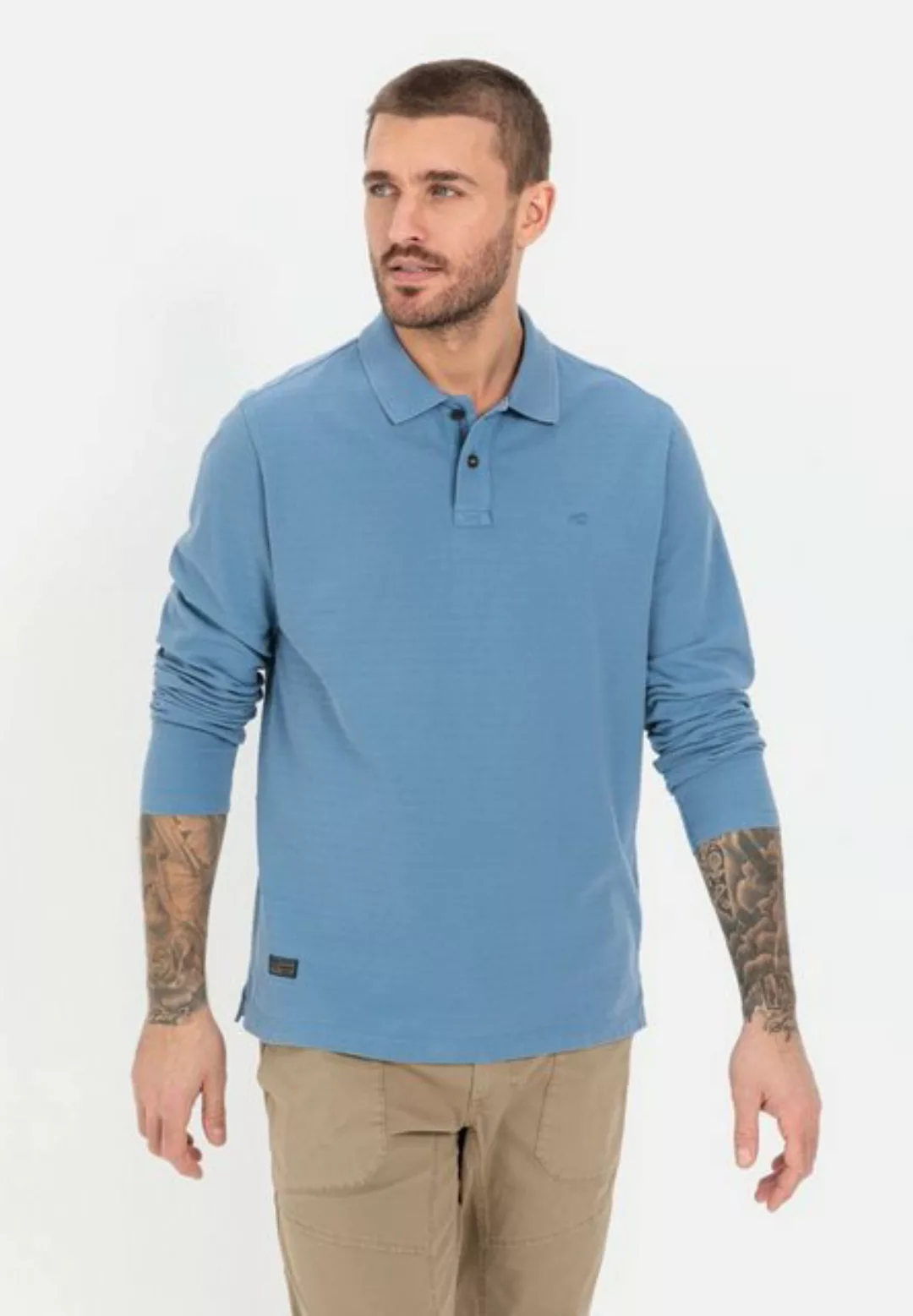 camel active Poloshirt aus reiner Baumwolle Shirts_Langarm-Poloshirt günstig online kaufen