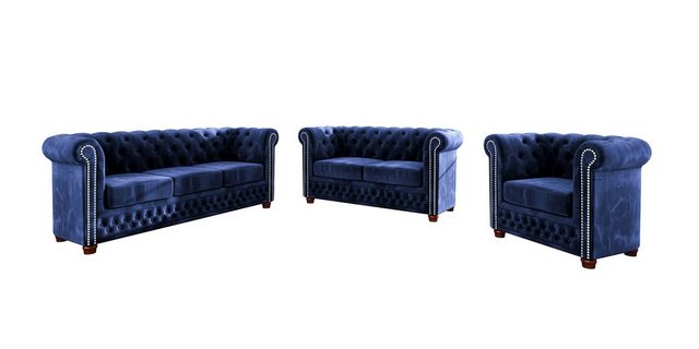 S-Style Möbel Polstergarnitur Chesterfield Leeds 3+2+1, (1x 3-Sitzer-Sofa, günstig online kaufen