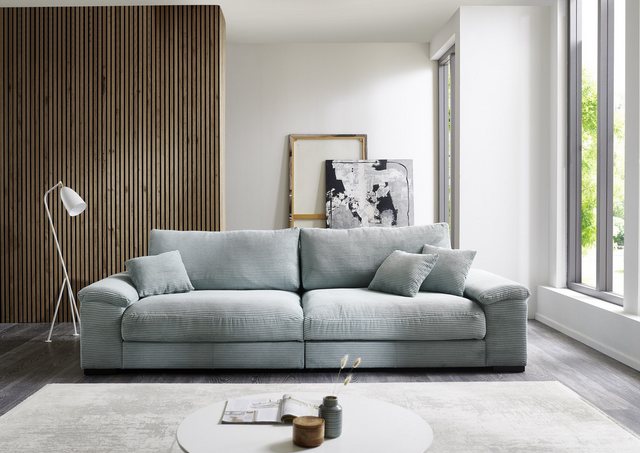 freiraum Big-Sofa Adriena, 5 Kissen, Daune, weicher Cord Stoff in mint - 28 günstig online kaufen