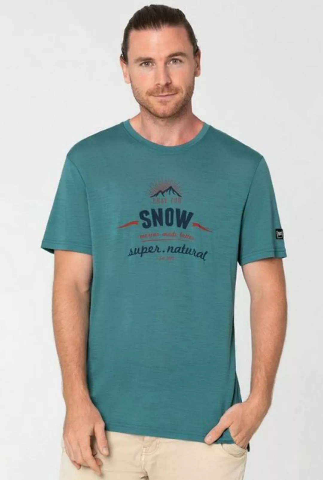 SUPER.NATURAL Print-Shirt Merino Funktionsshirt M PRAY FOR SNOW TEE funktio günstig online kaufen