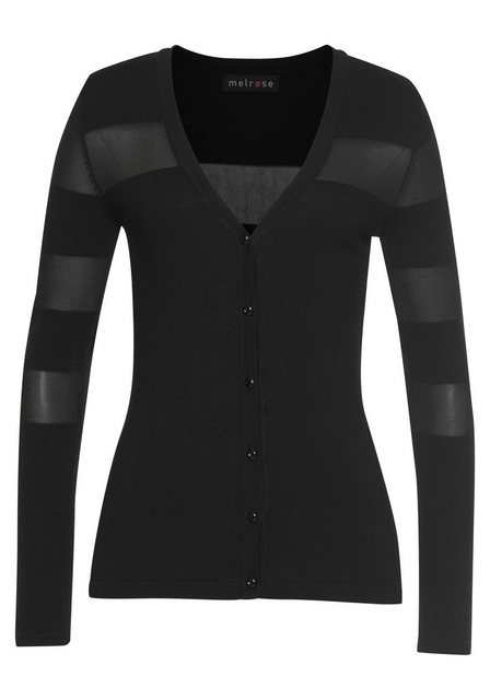 Melrose Strickjacke mit transparenten Streifen günstig online kaufen