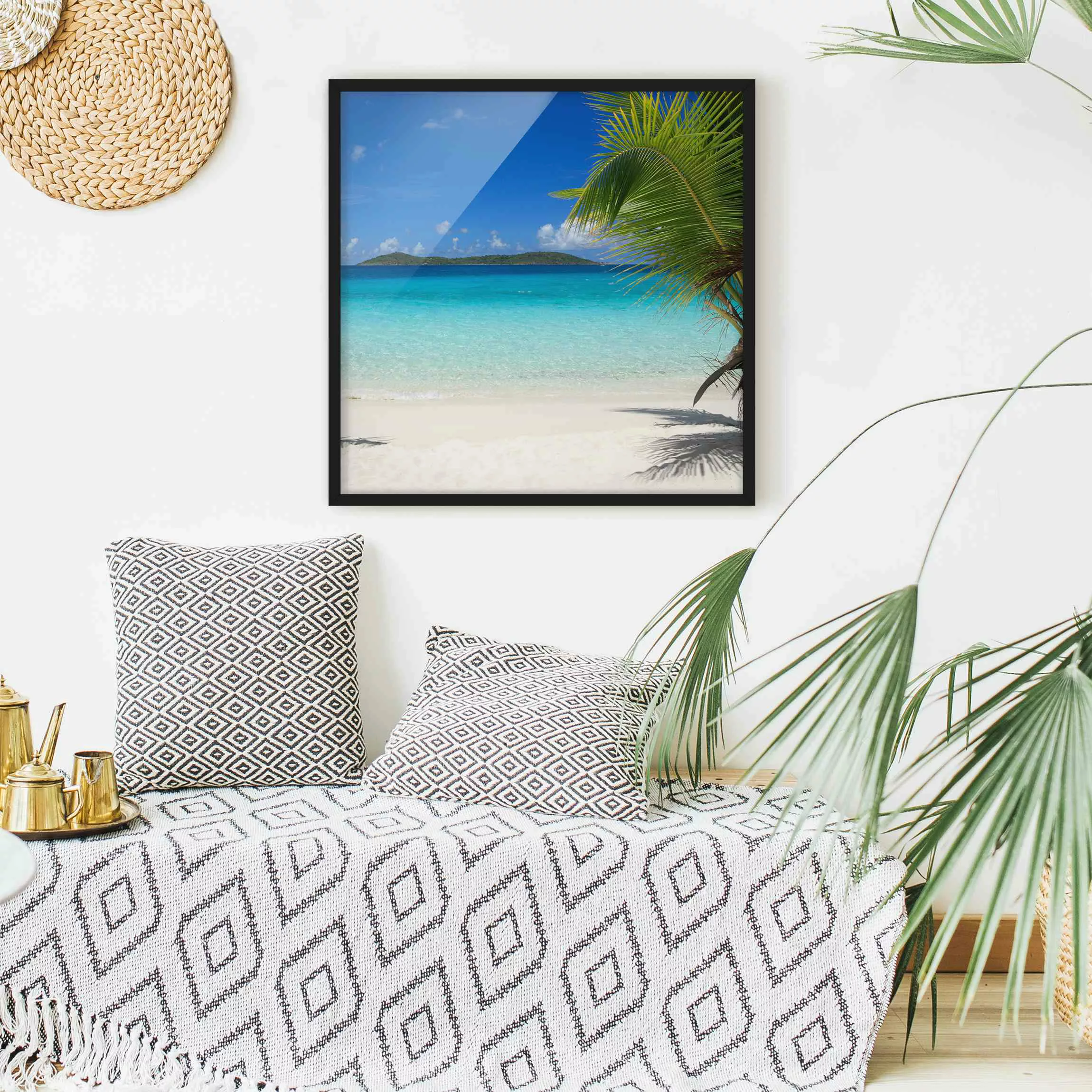 Bild mit Rahmen Strand - Quadrat Perfect Maledives günstig online kaufen