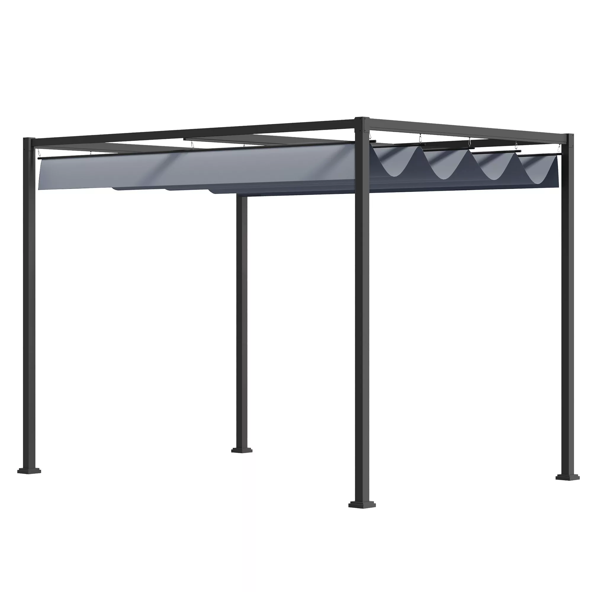 Outsunny Pergola 4x3m Garten Pavillon, Terrassendachung aus Stahl, Gartenpa günstig online kaufen