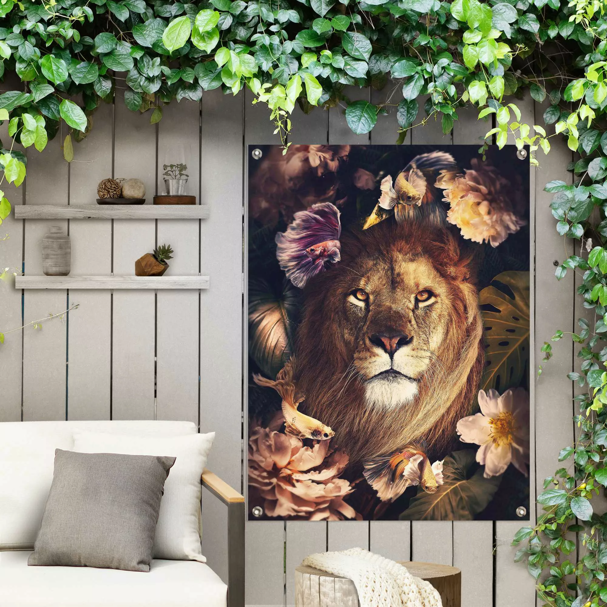 Reinders Poster "Dschungel-Löwe", Outdoor für Garten oder Balkon günstig online kaufen