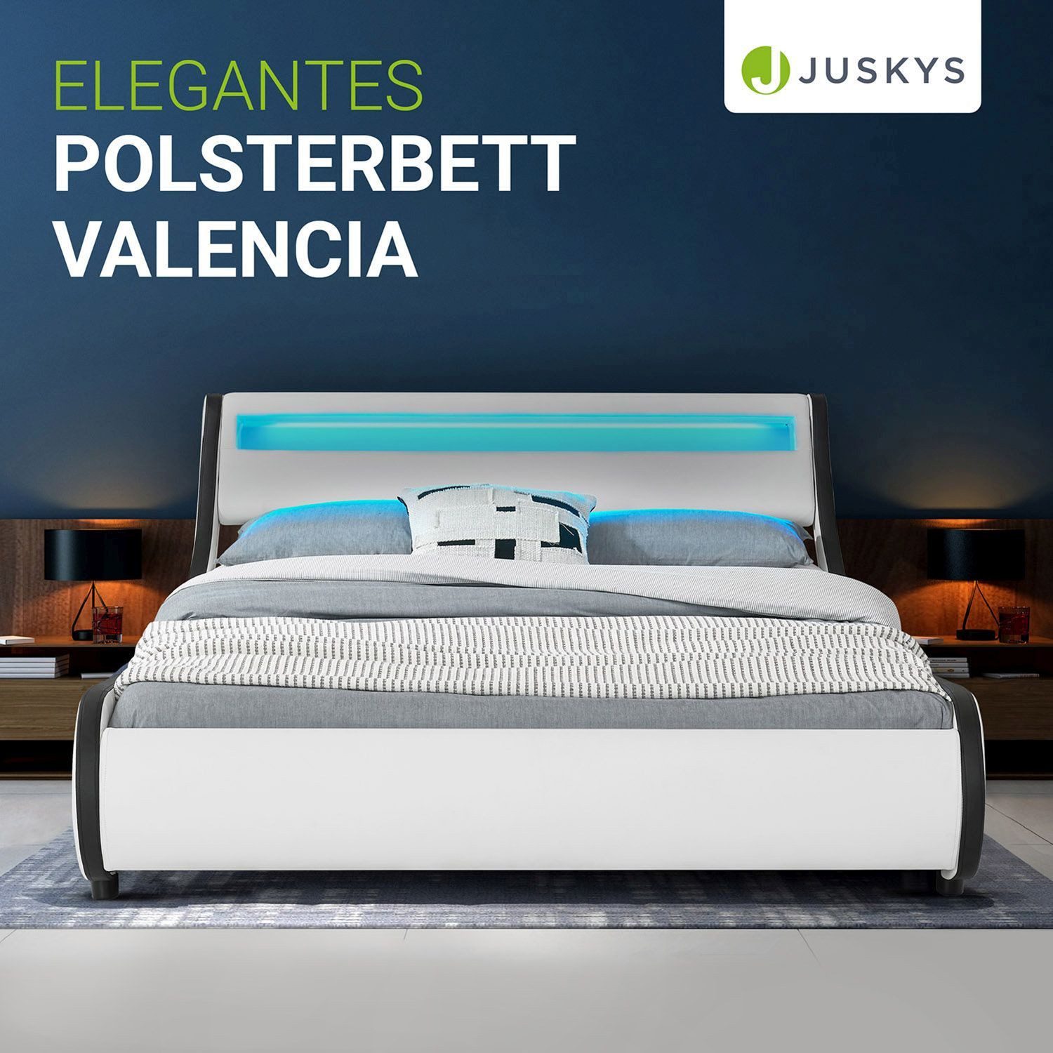 Juskys Polsterbett Valencia, 180x200 cm, mit günstig online kaufen