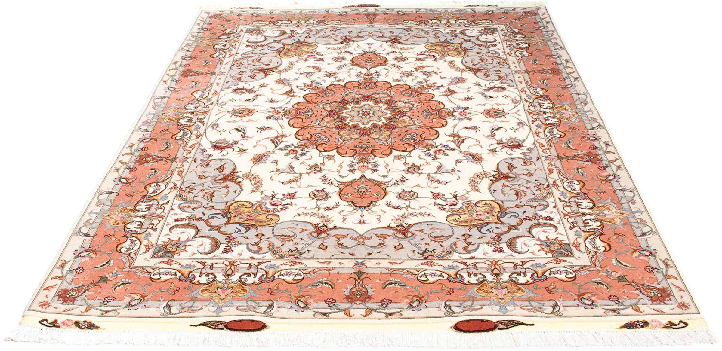 morgenland Orientteppich »Perser - Täbriz - Royal - 196 x 153 cm - beige«, günstig online kaufen