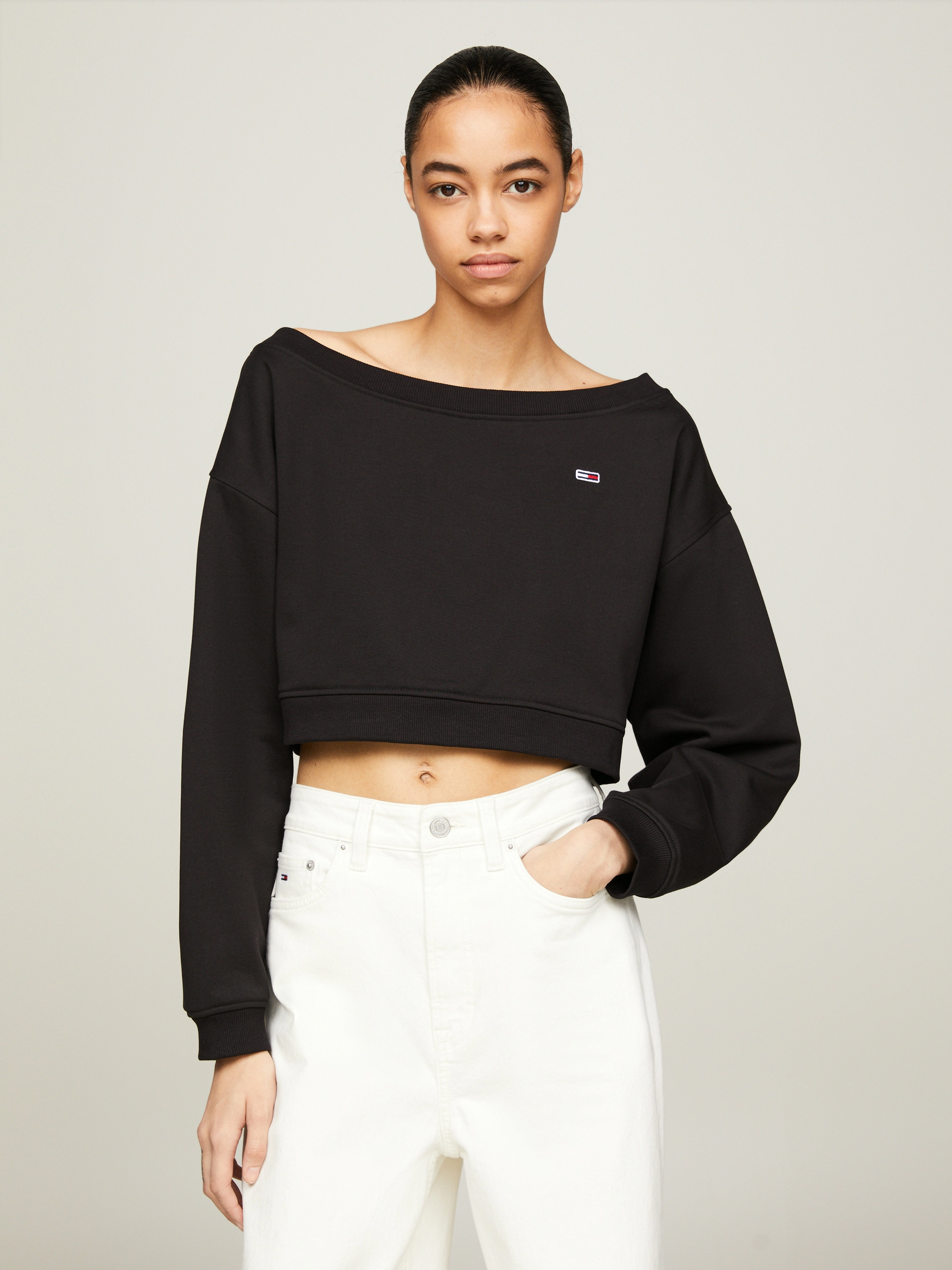 Tommy Jeans Sweatshirt TJW CRP OFF SHOULDER CREW mit Tommy Jeans Markenlabe günstig online kaufen