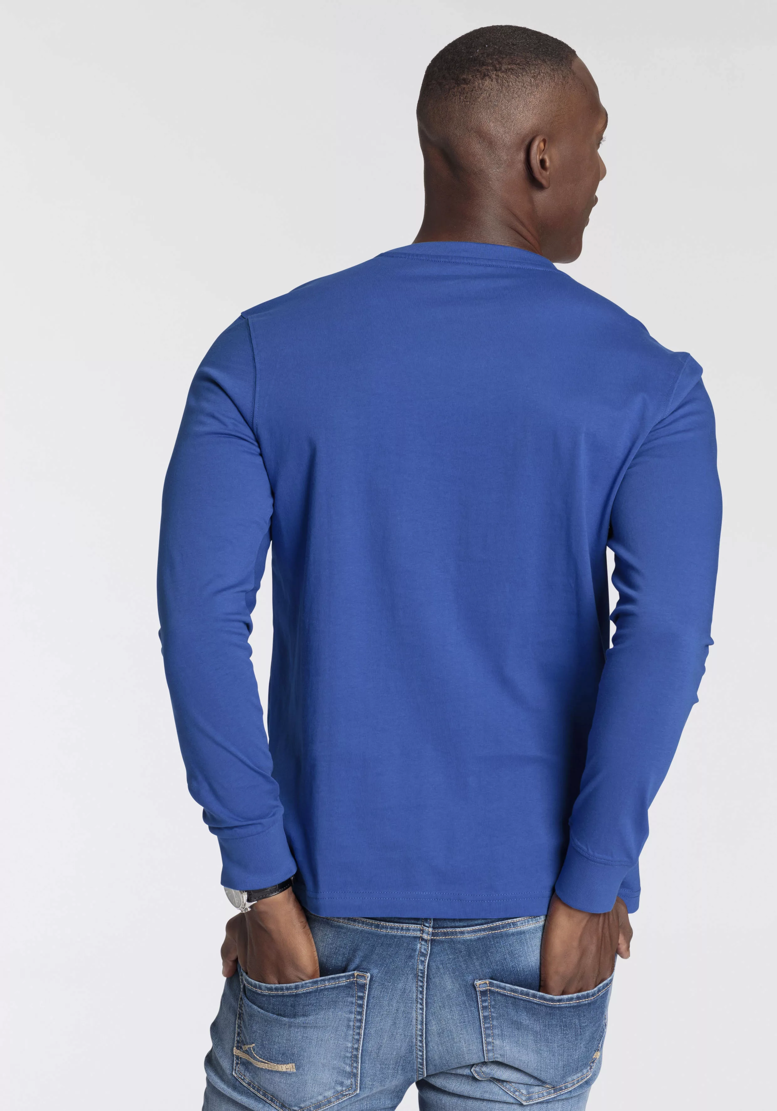 DELMAO Langarmshirt mit modischem Brustprint - NEUE MARKE! günstig online kaufen