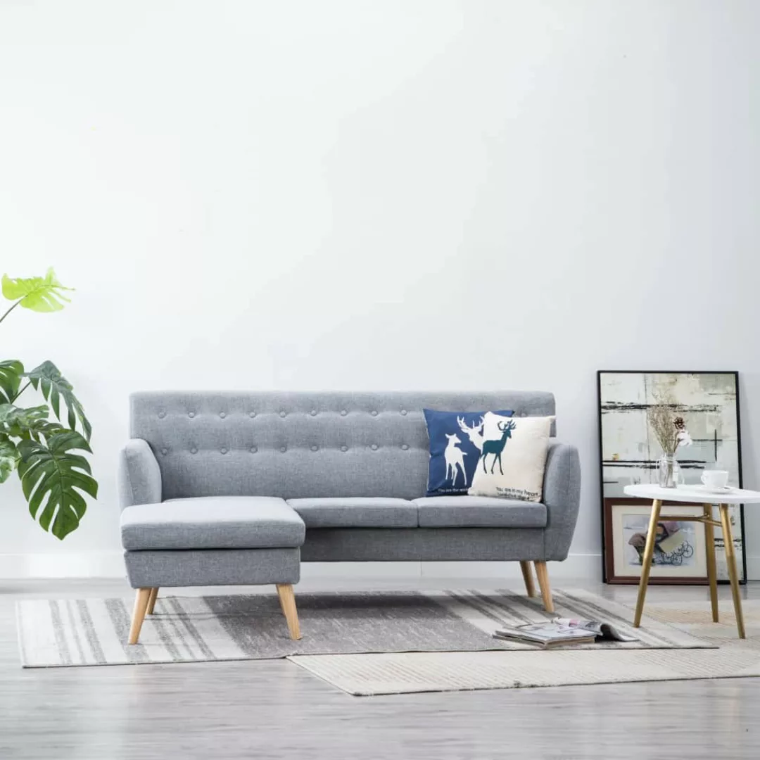 Sofa In L-form Stoffbezug 171,5 X 138 X 81,5 Cm Hellgrau günstig online kaufen