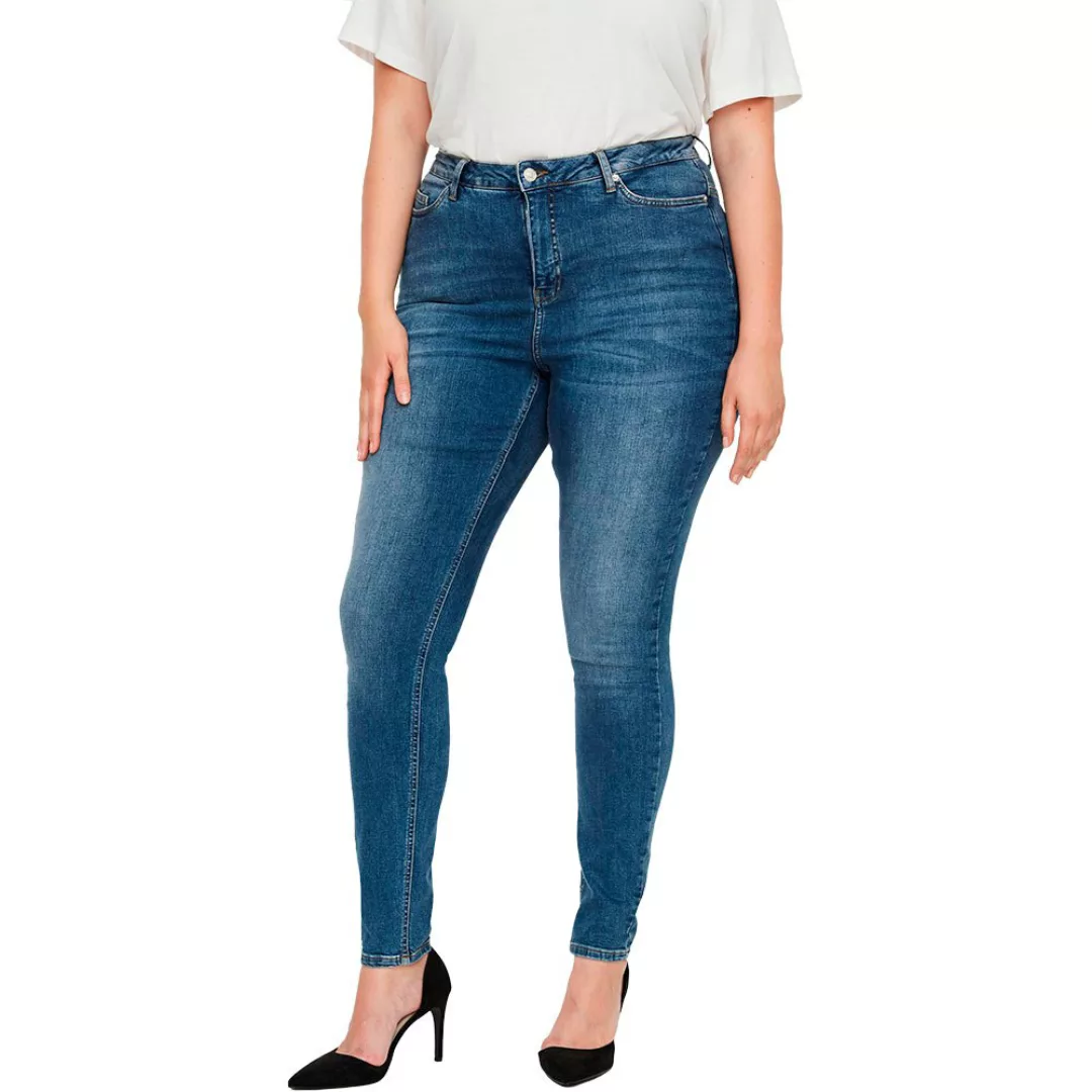 Vero Moda Lora High Waist Skinny Slim Jeans 42 Medium Blue Denim günstig online kaufen