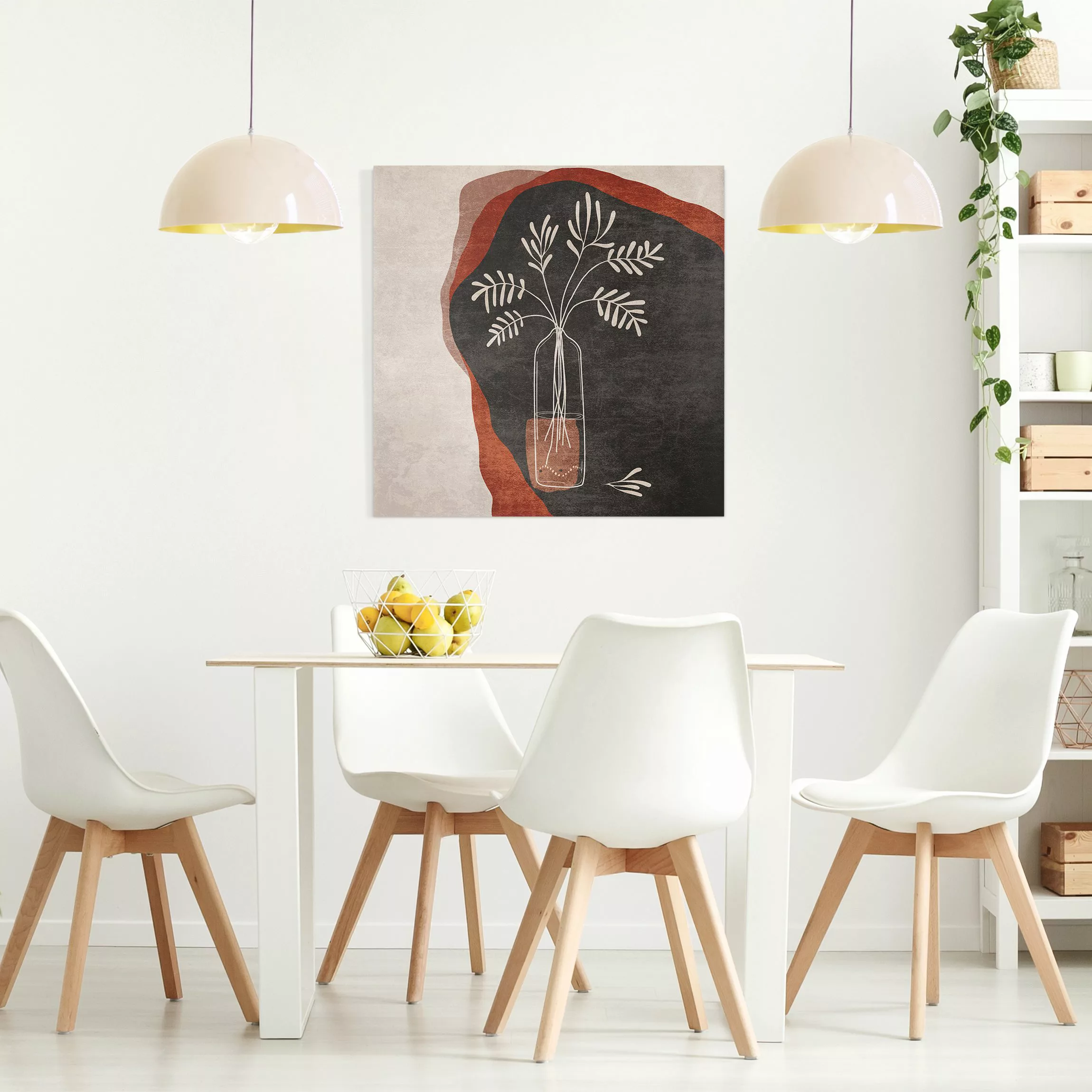 Leinwandbild Boho Blumen in Vase II günstig online kaufen