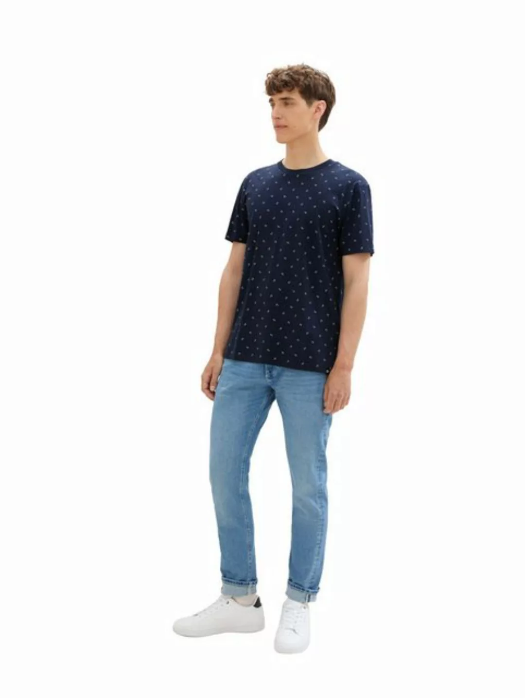 TOM TAILOR Denim Rundhalsshirt mit Minimal-Print günstig online kaufen