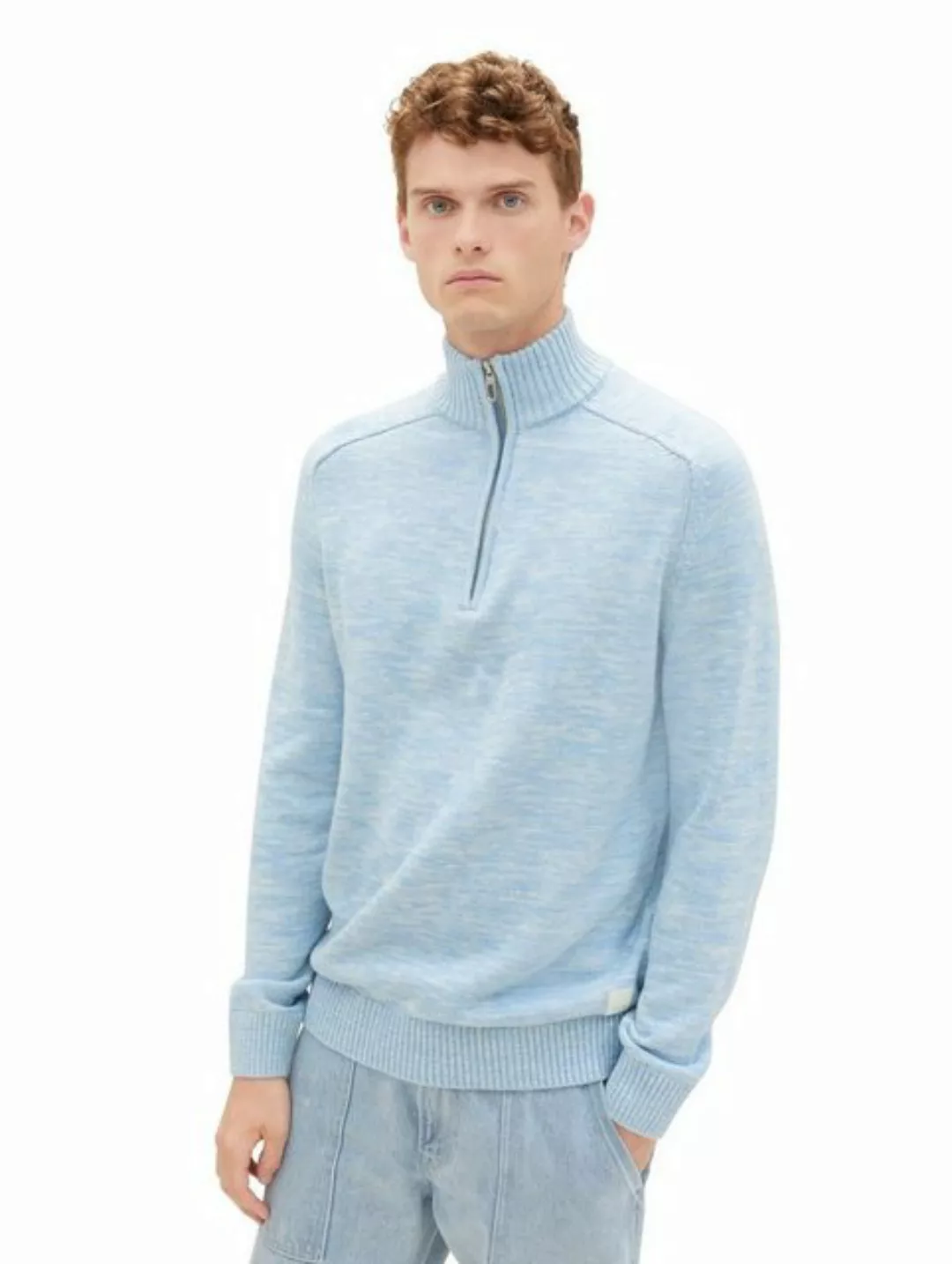 Tom Tailor Herren Stehkragen Pullover KNITTED TROYER - Regular Fit günstig online kaufen