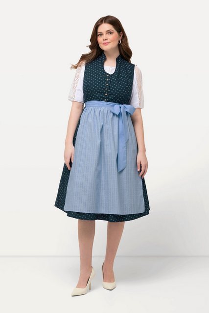 Ulla Popken Dirndl Dirndl Schmuckknöpfe Stehkragen V-Ausschnitt günstig online kaufen