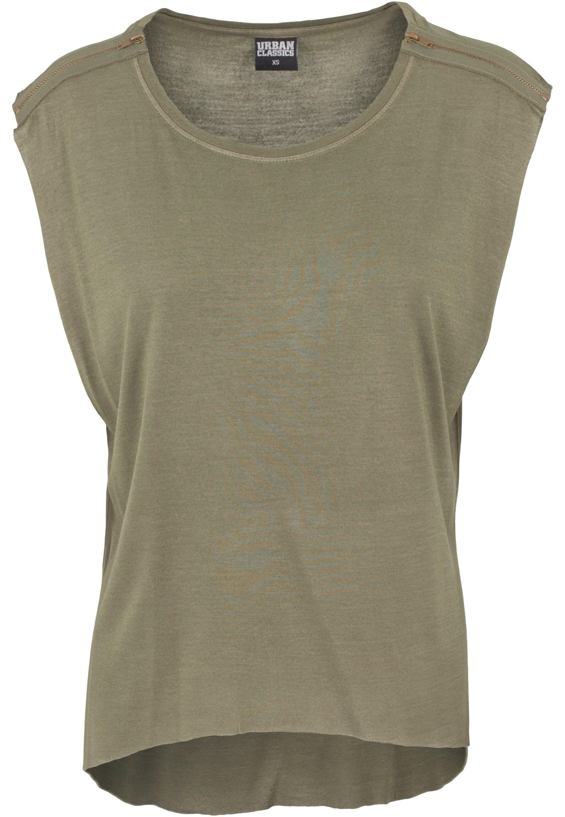 URBAN CLASSICS T-Shirt "Urban Classics Damen Ladies Shoulder Zip HiLo Tee", günstig online kaufen