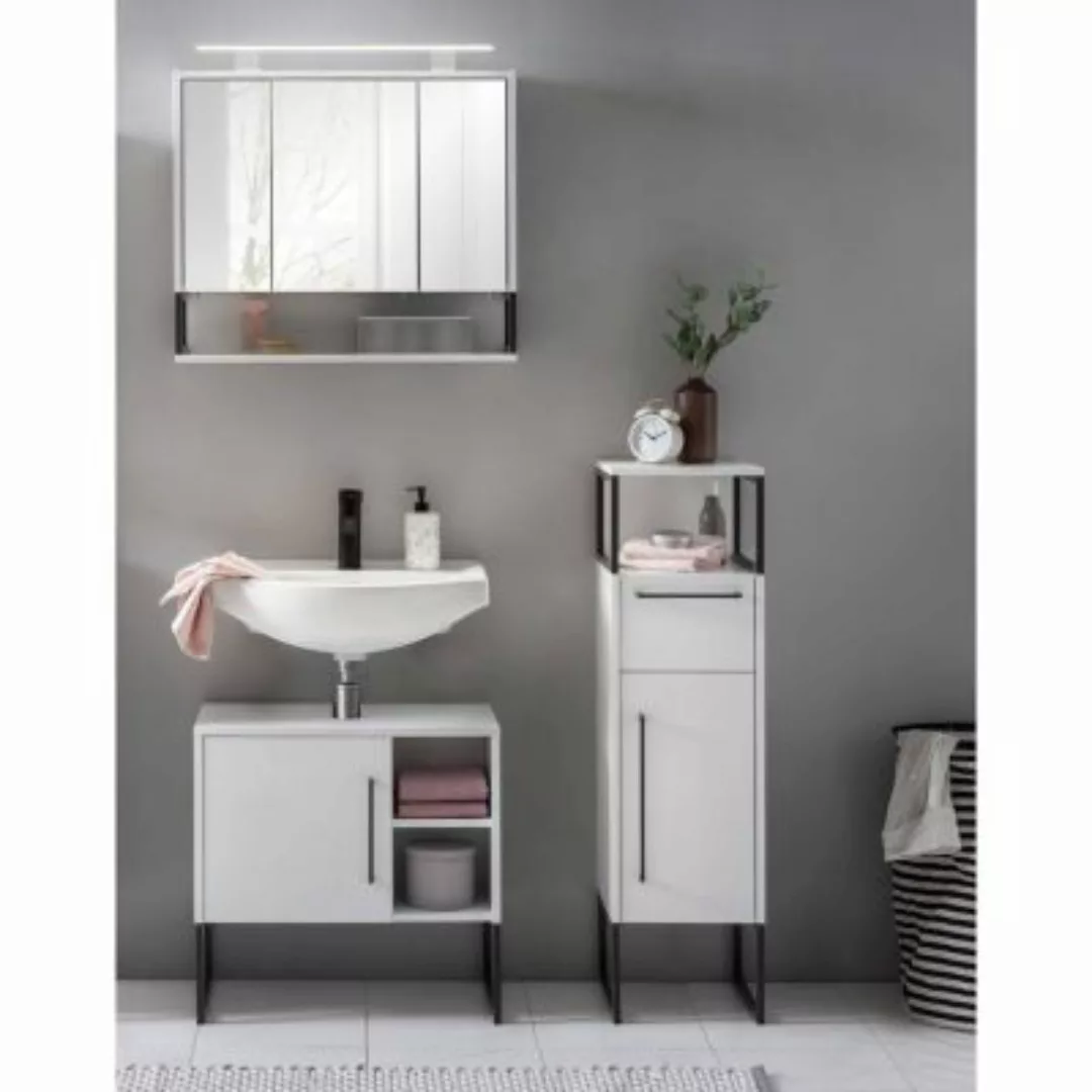 Lomadox Badezimmer Set mit Kufengestell LIMOGES-80 in Kreideweiß, B/H/T: ca günstig online kaufen