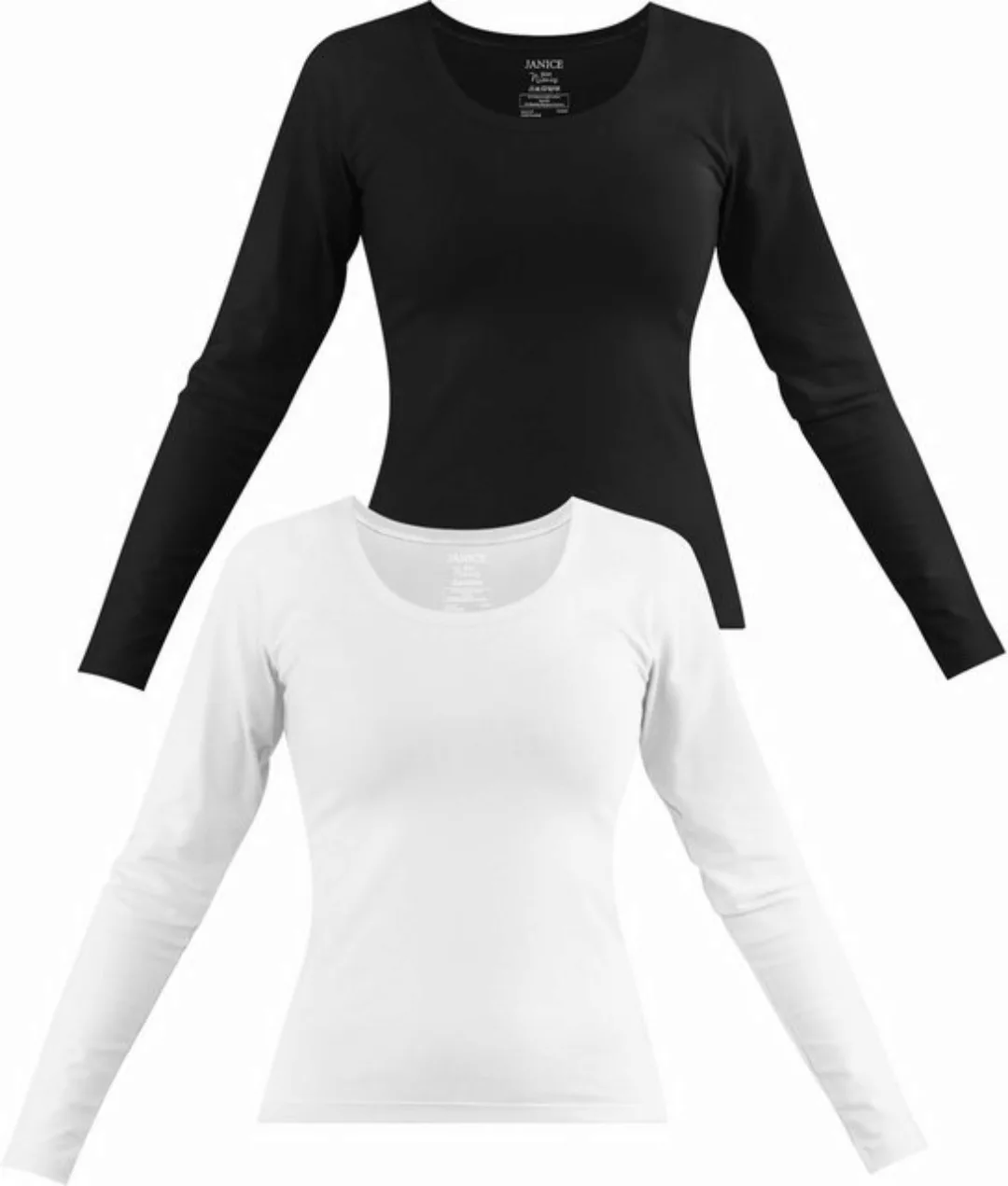 Janice Langarmshirt 2 x Damen Langarmshirt Nimes Figurbetonter Pullover aus günstig online kaufen