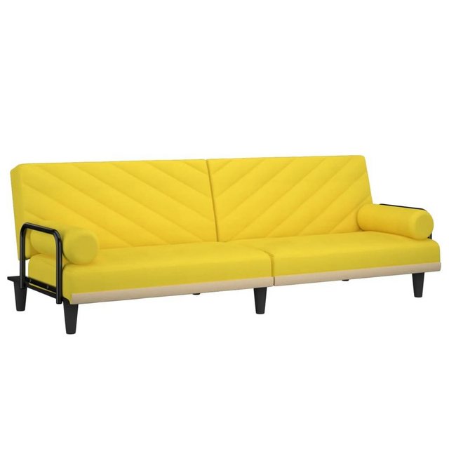 vidaXL Sofa Schlafsofa mit Armlehnen Hellgelb Stoff günstig online kaufen