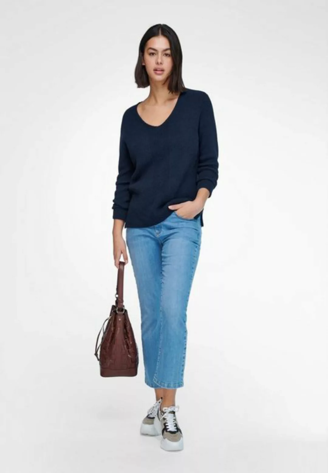 V-Pullover Emilia Lay blau günstig online kaufen
