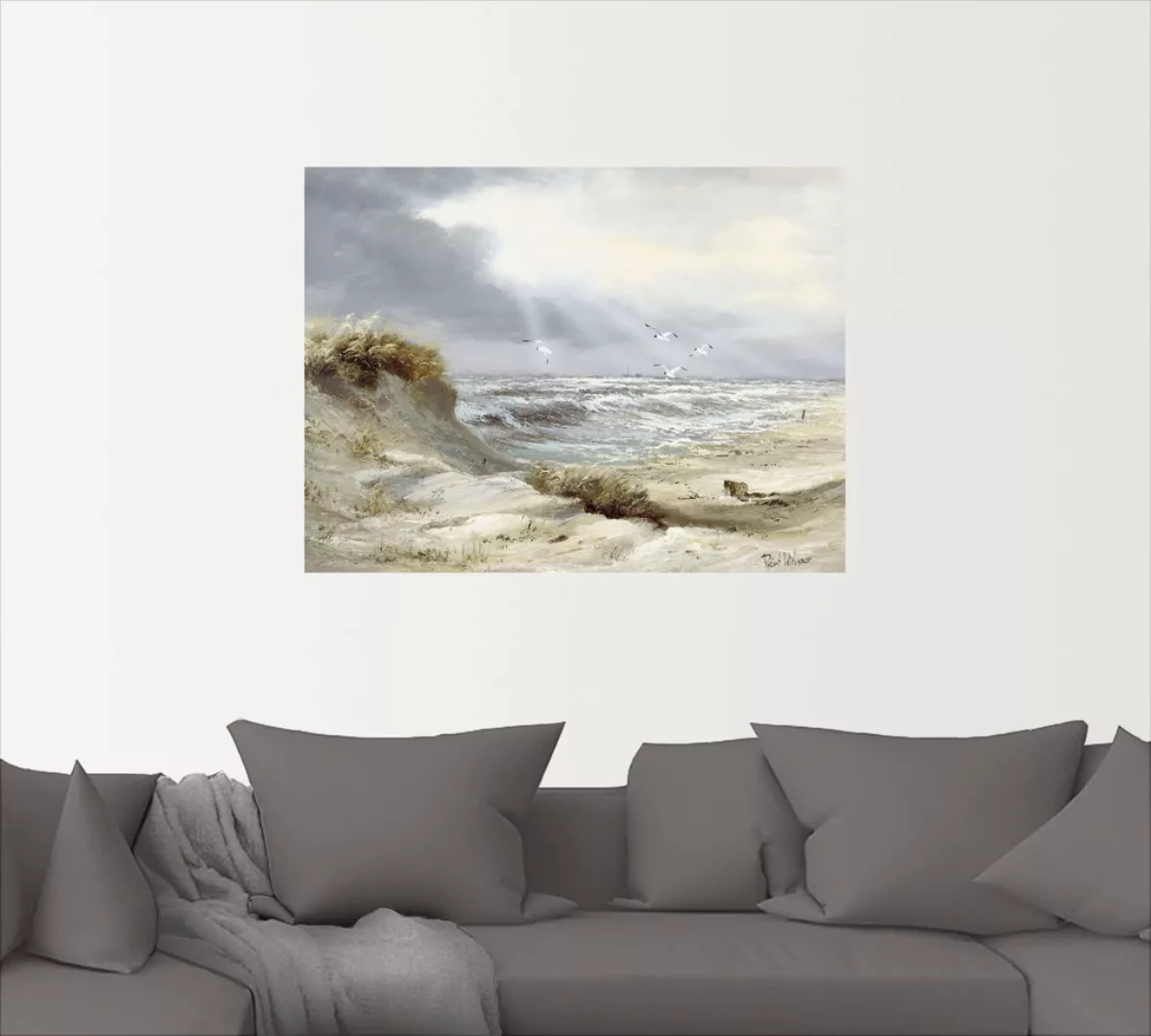 Artland Wandbild "Dünen an der stürmischen See", Küste, (1 St.), als Leinwa günstig online kaufen