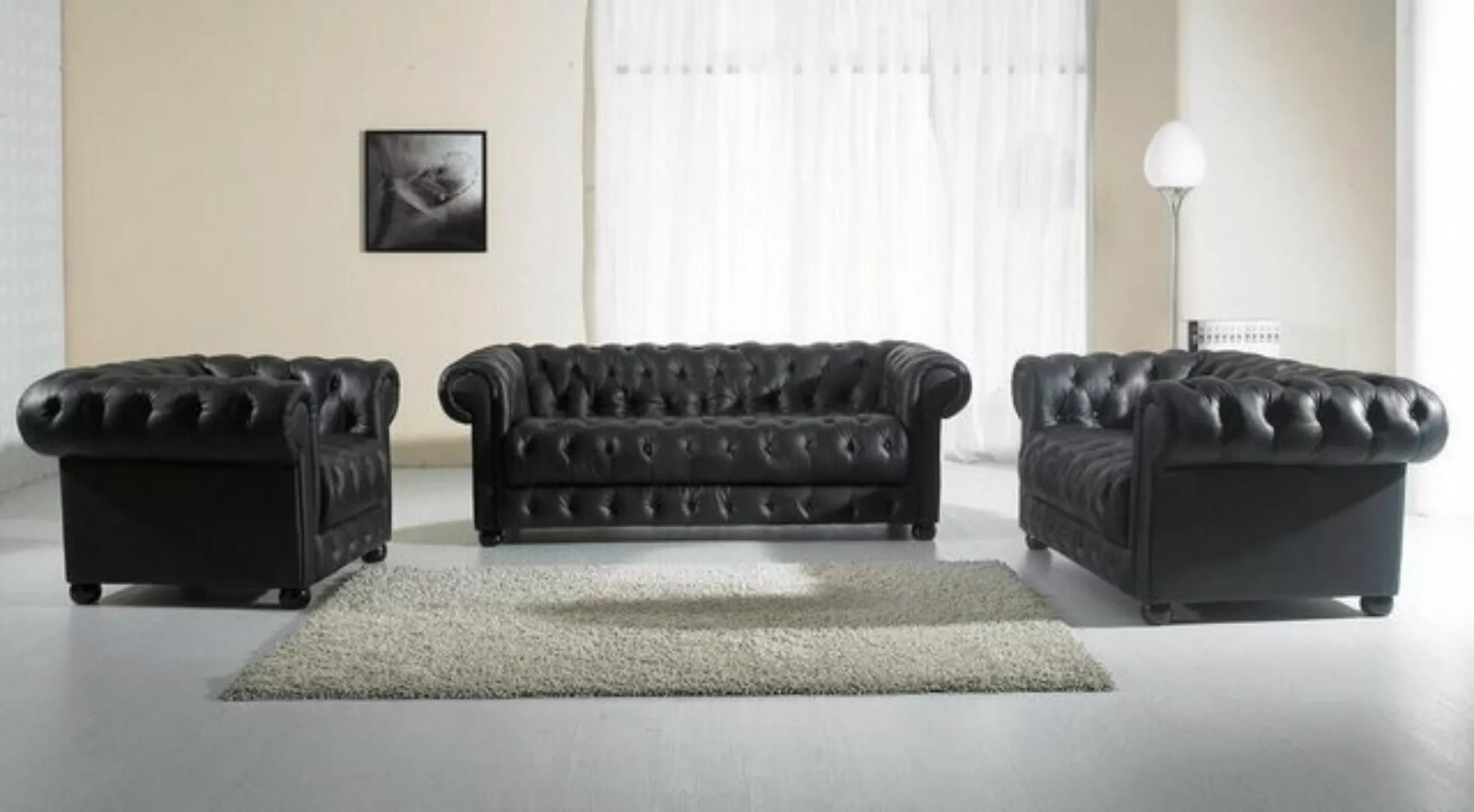 JVmoebel Sofa Ledersofa Polster Couch 3+2+1 Sitzer Sofagarnitur 100% Leder günstig online kaufen