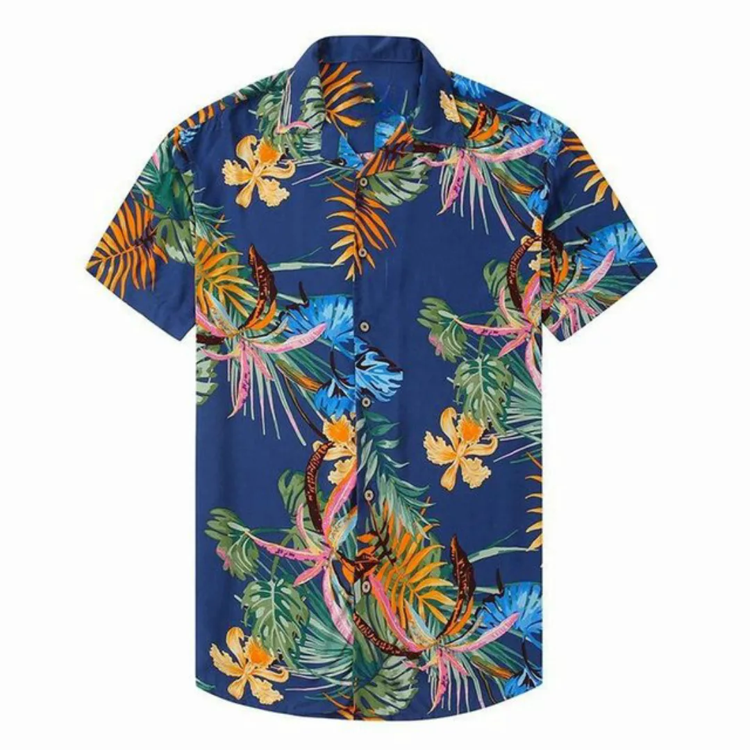 AUKUU Hawaiihemd Strandhemd mit digitalem Druck, blumigem Muster, weich im günstig online kaufen