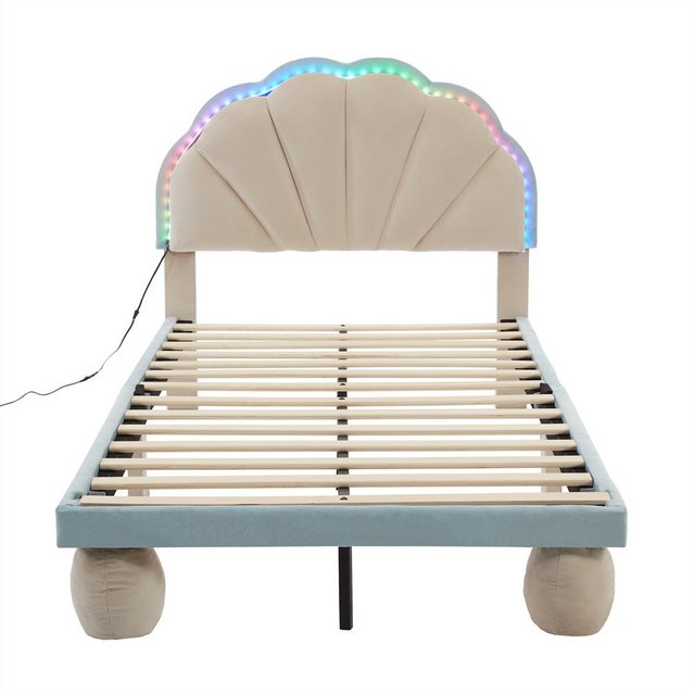 Sweiko Kinderbett Polsterbett mit mehrfarbigen,wechselnden LED Lichtstreife günstig online kaufen