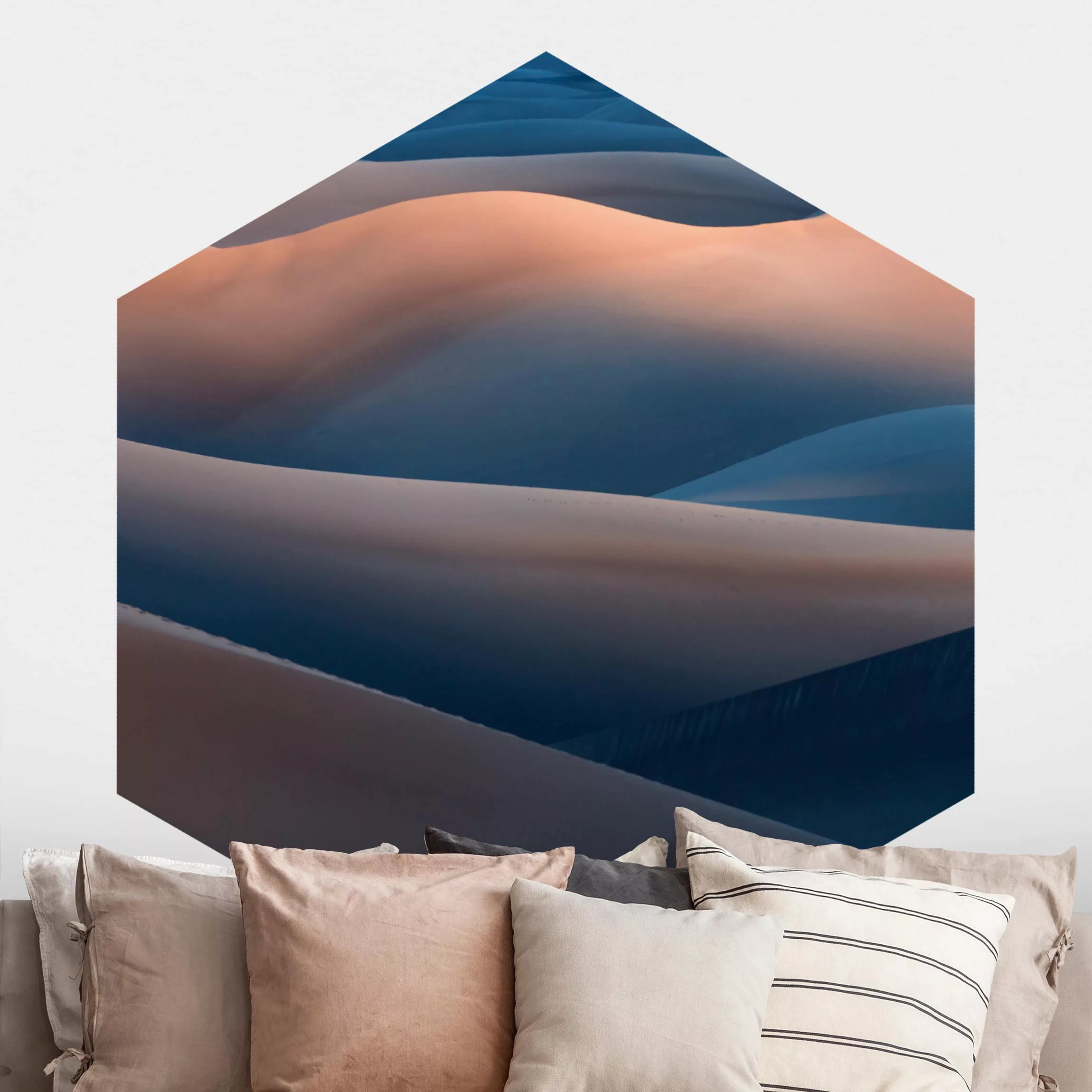 Hexagon Fototapete selbstklebend Die Farben der Wüste günstig online kaufen
