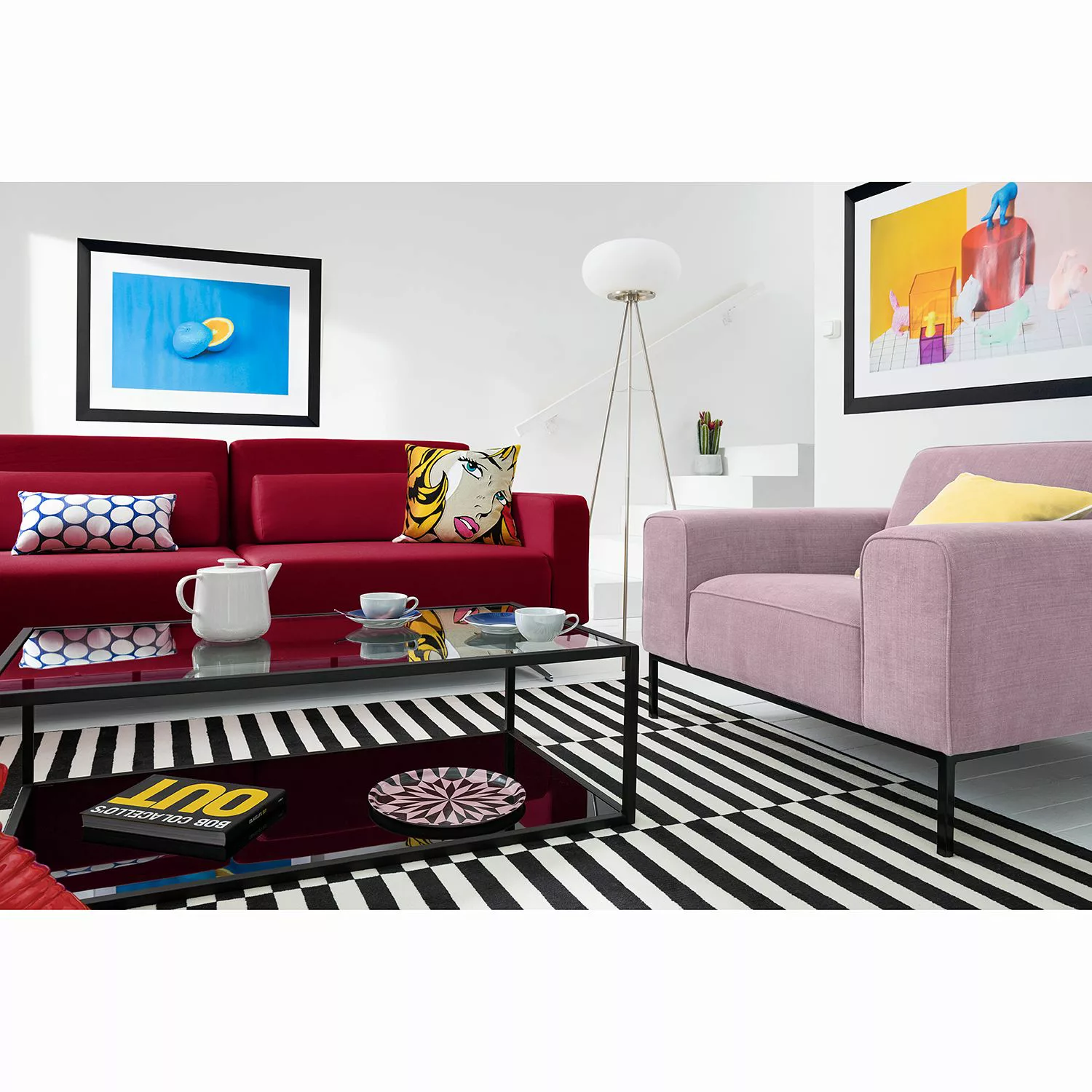 home24 Studio Copenhagen Sessel Ampio Rosa Webstoff 102x77x93 cm (BxHxT) günstig online kaufen