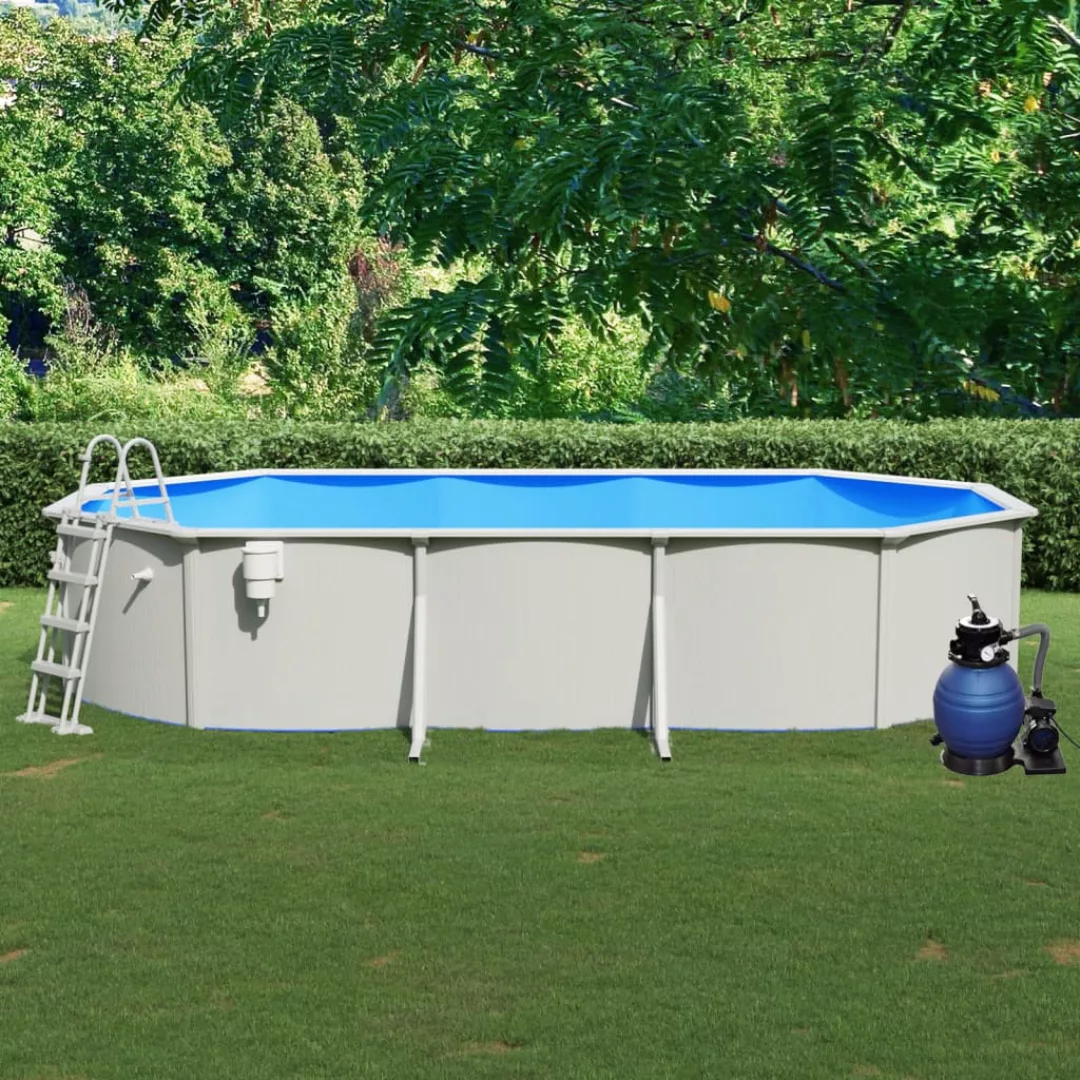 Vidaxl Pool With Sandfilterpumpe Und Leiter 610x360x120 Cm günstig online kaufen