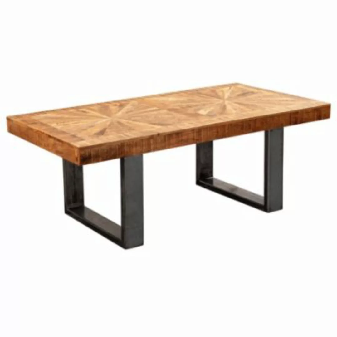 FineBuy Couchtisch Massivholz 55 x 105 x 40 cm (LxBxH) braun günstig online kaufen