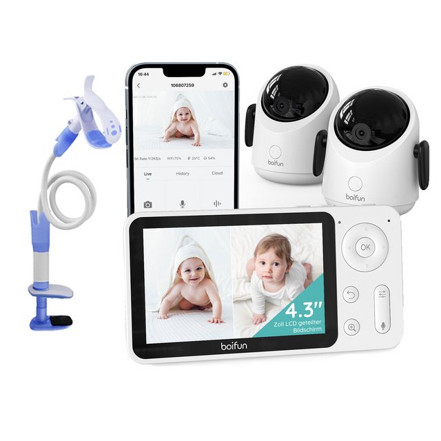 Boifun Babyphone 2MP Babyphone mit Kamera 30 Stunden Akku mit 4,3 Zoll mit günstig online kaufen