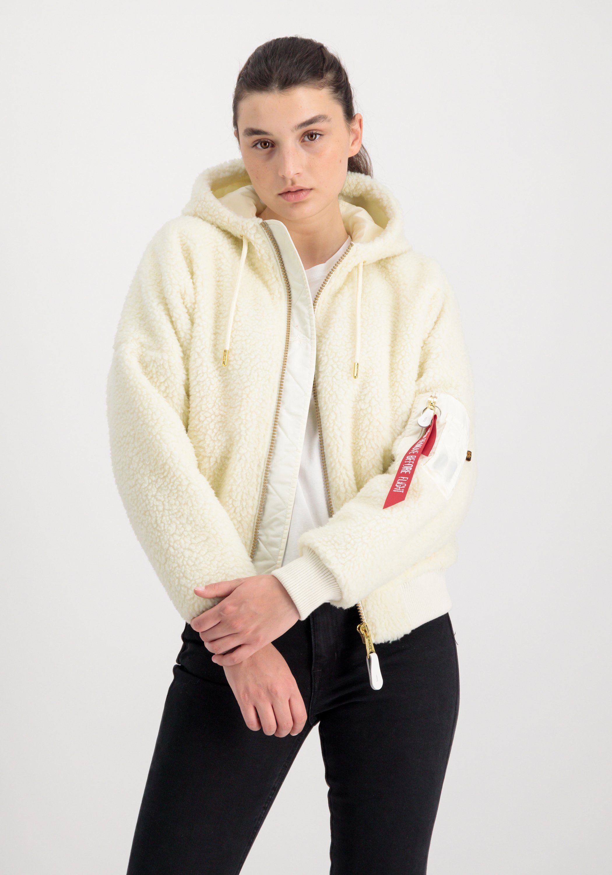 Alpha Industries Bomberjacke "MA-1 OS Hooded Teddy W Bomberjacke" günstig online kaufen
