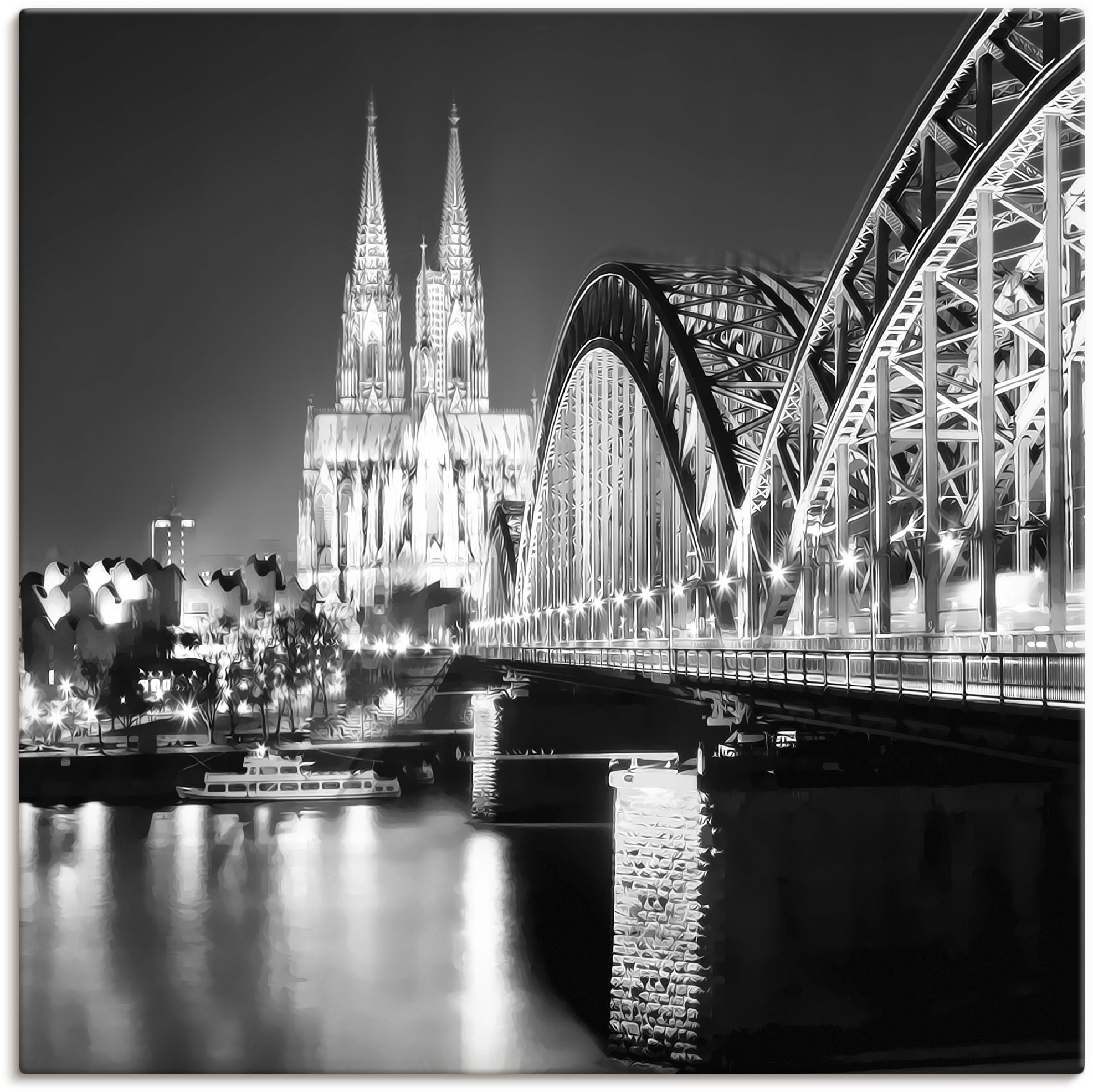 Artland Wandbild »Köln Skyline Abstrakte Collage 19«, Brücken, (1 St.), als günstig online kaufen