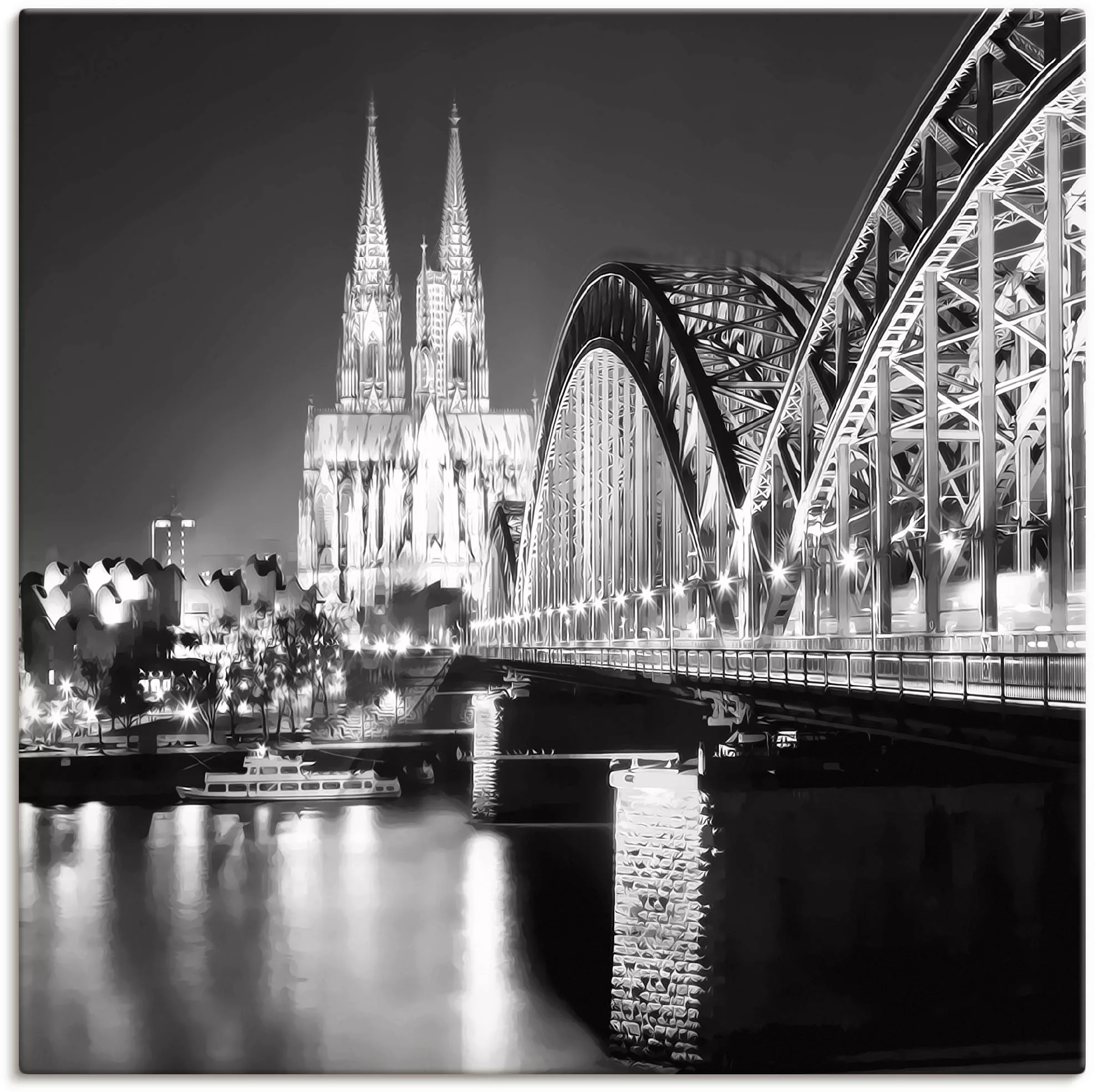 Artland Wandbild "Köln Skyline Abstrakte Collage 19", Brücken, (1 St.), als günstig online kaufen