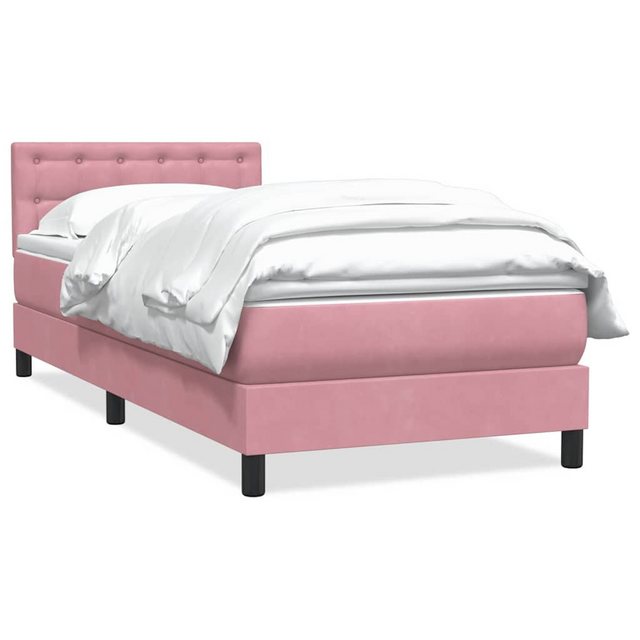 vidaXL Boxspringbett, Boxspringbett mit Matratze Rosa 90x220 cm Samt günstig online kaufen