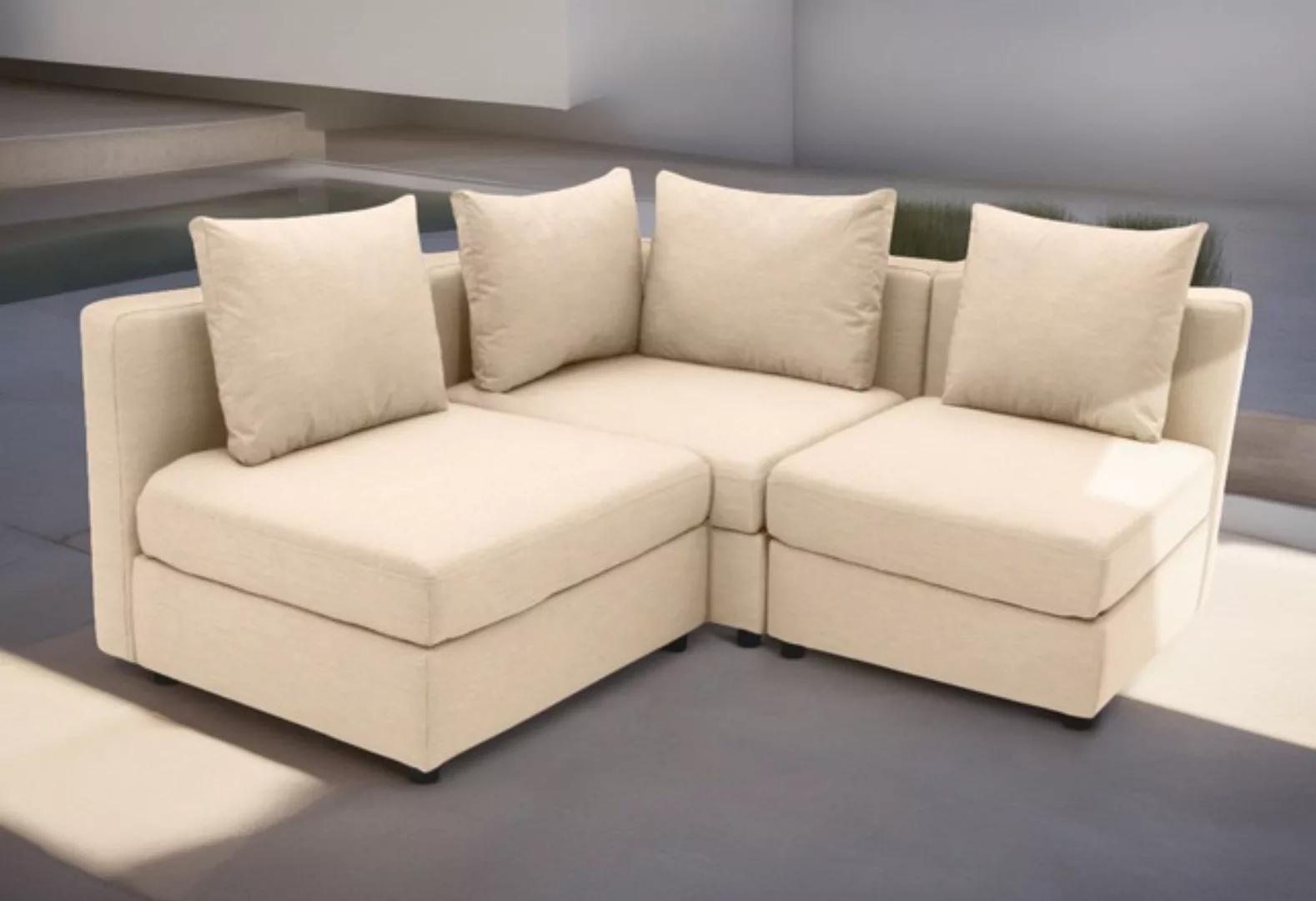 DOMO collection Ecksofa "Solskin, individuell erweiterbar/kombinierbar L-Fo günstig online kaufen