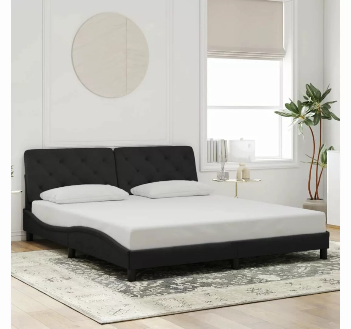 vidaXL Bett Bettgestell ohne Matratze Schwarz 180x200 cm Samt günstig online kaufen