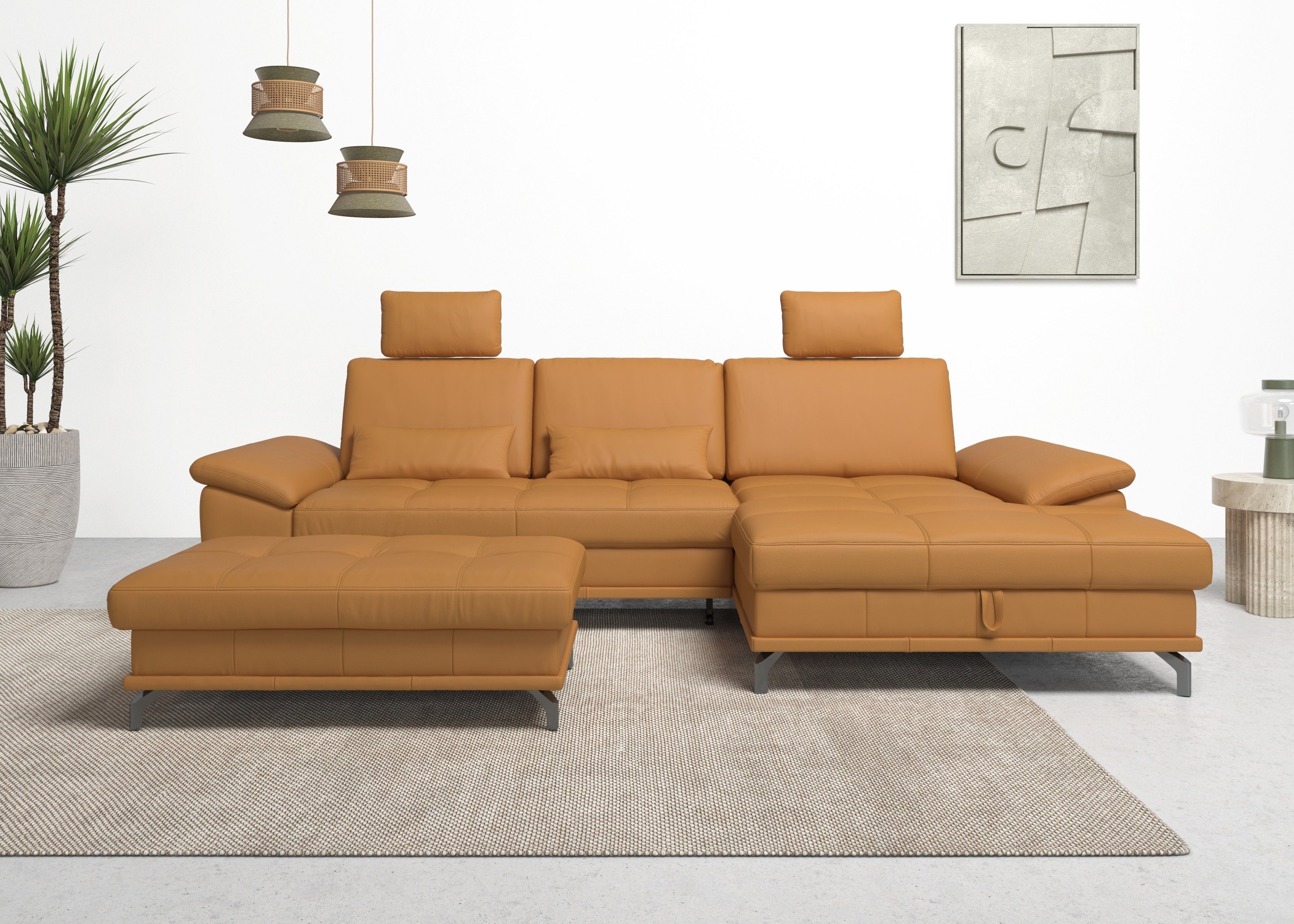 Places of Style Ecksofa Costello, mit Sitztiefenverstellung und Armlehnfunk günstig online kaufen