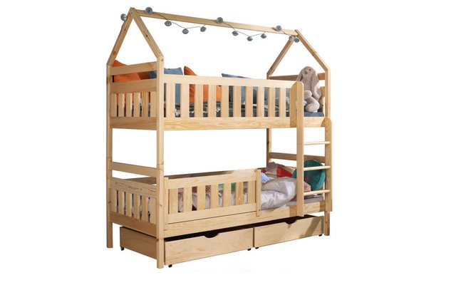 storez24 Hausbett Kinderbett Fiona, Hausbett, mit Überdachung, inkl. Holzle günstig online kaufen