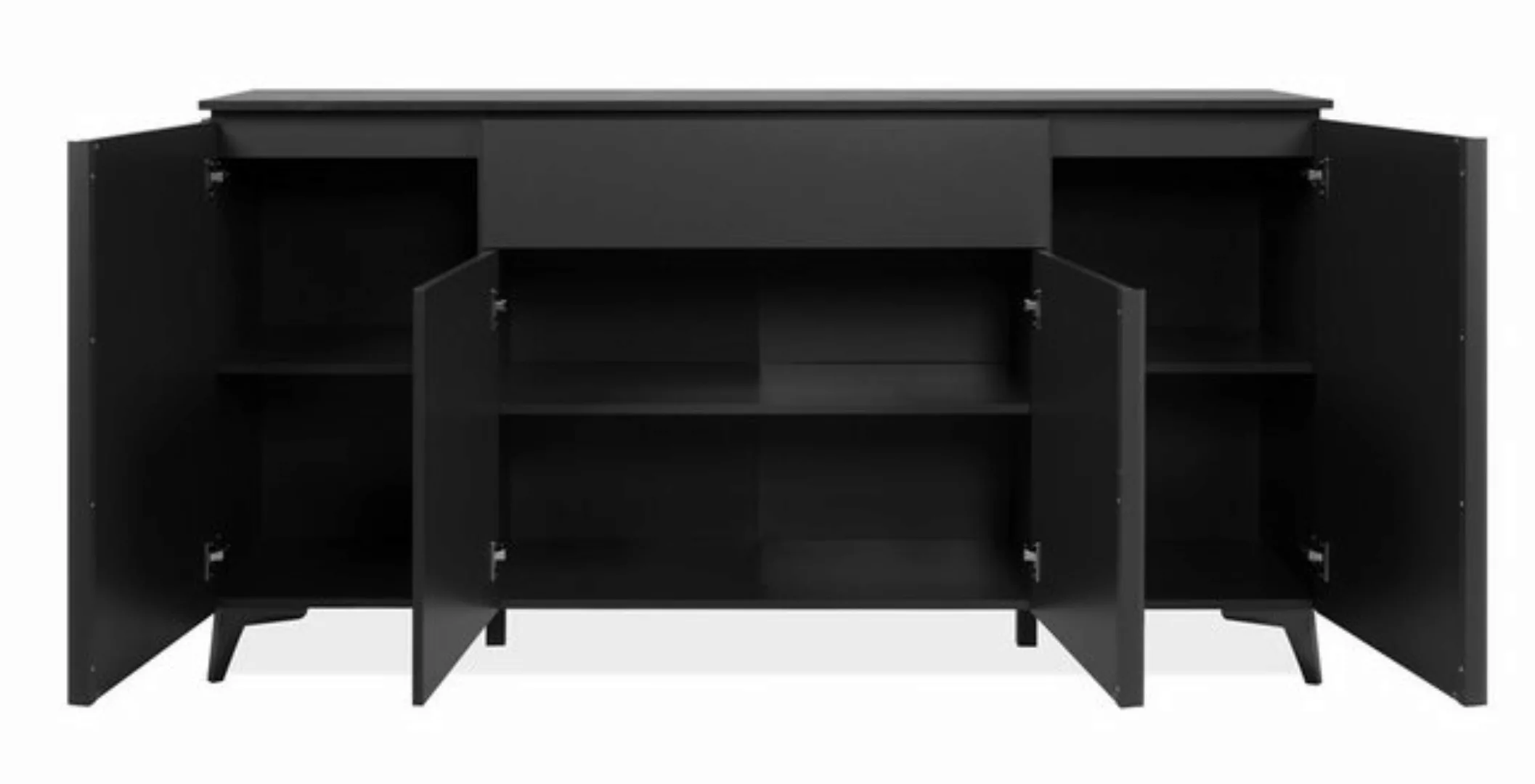 Finori Schuhschrank Kommode Sideboard Bertrix, Schiefer dunkel / Anthrazit, günstig online kaufen