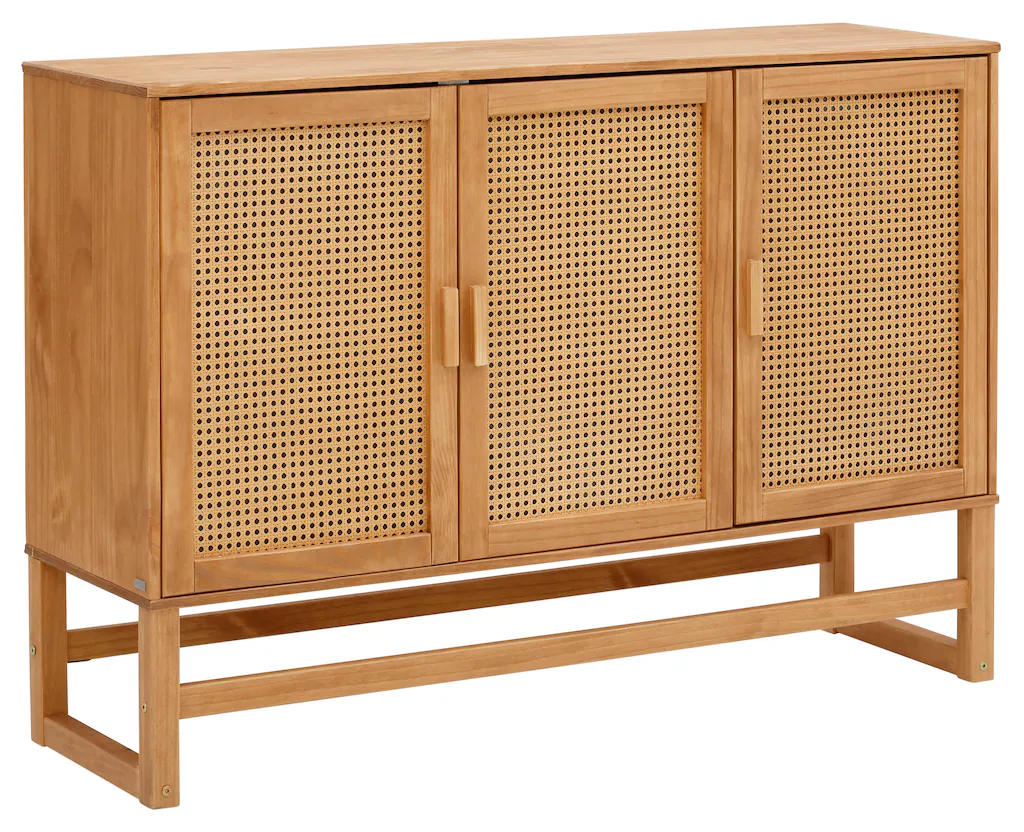 Home affaire Sideboard "Linz", Kommode mit Rattangeflecht auf den Türfronte günstig online kaufen